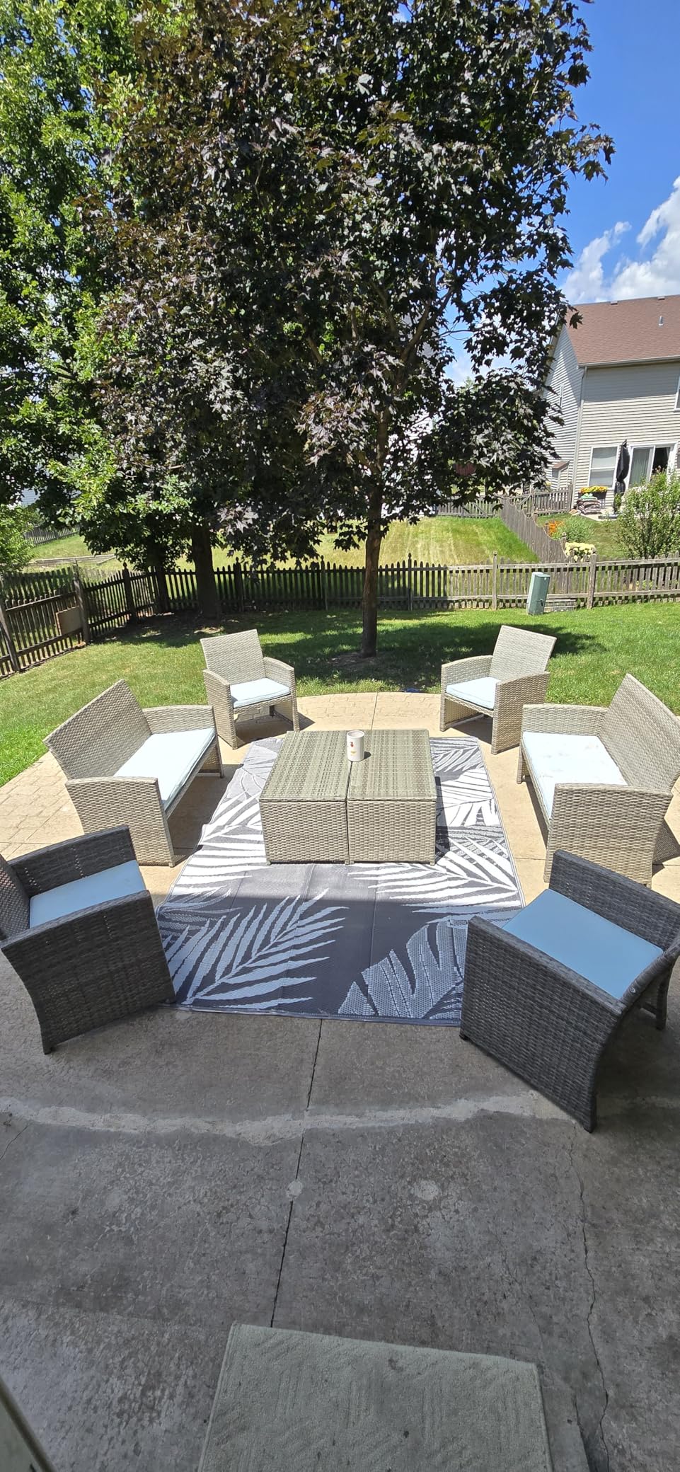 Best Choice Products 4-Piece Outdoor Wicker Patio Conversation Furniture Set for Backyard w/Coffee Table, Seat Cushions - Brown/Beige customer photo 1