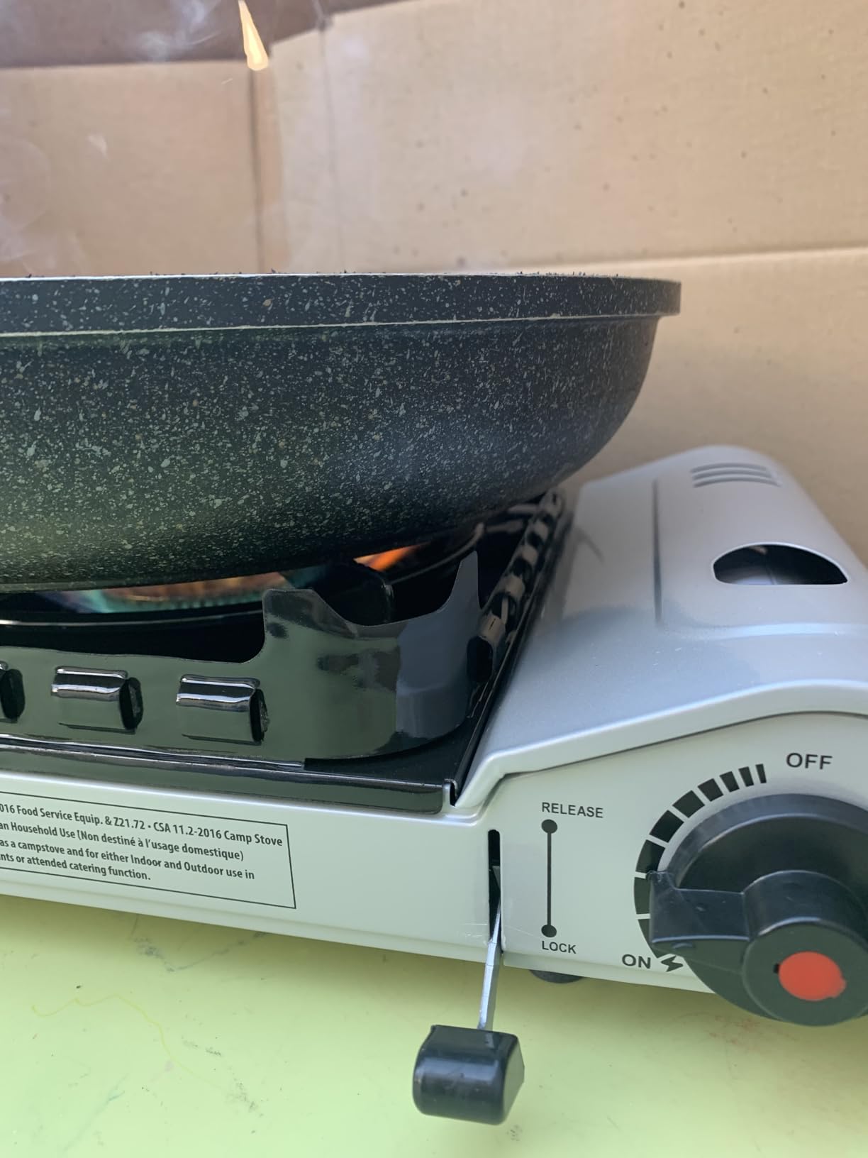 Chef Master 15,000 BTU Butane Portable Camp Stove | Double Wind-Guard Portable Stove Burner w/Piezo Click Ignition for Emergencies, Tailgating, Hiking, Backpacking & Camping Essentials - 90019 customer photo 1