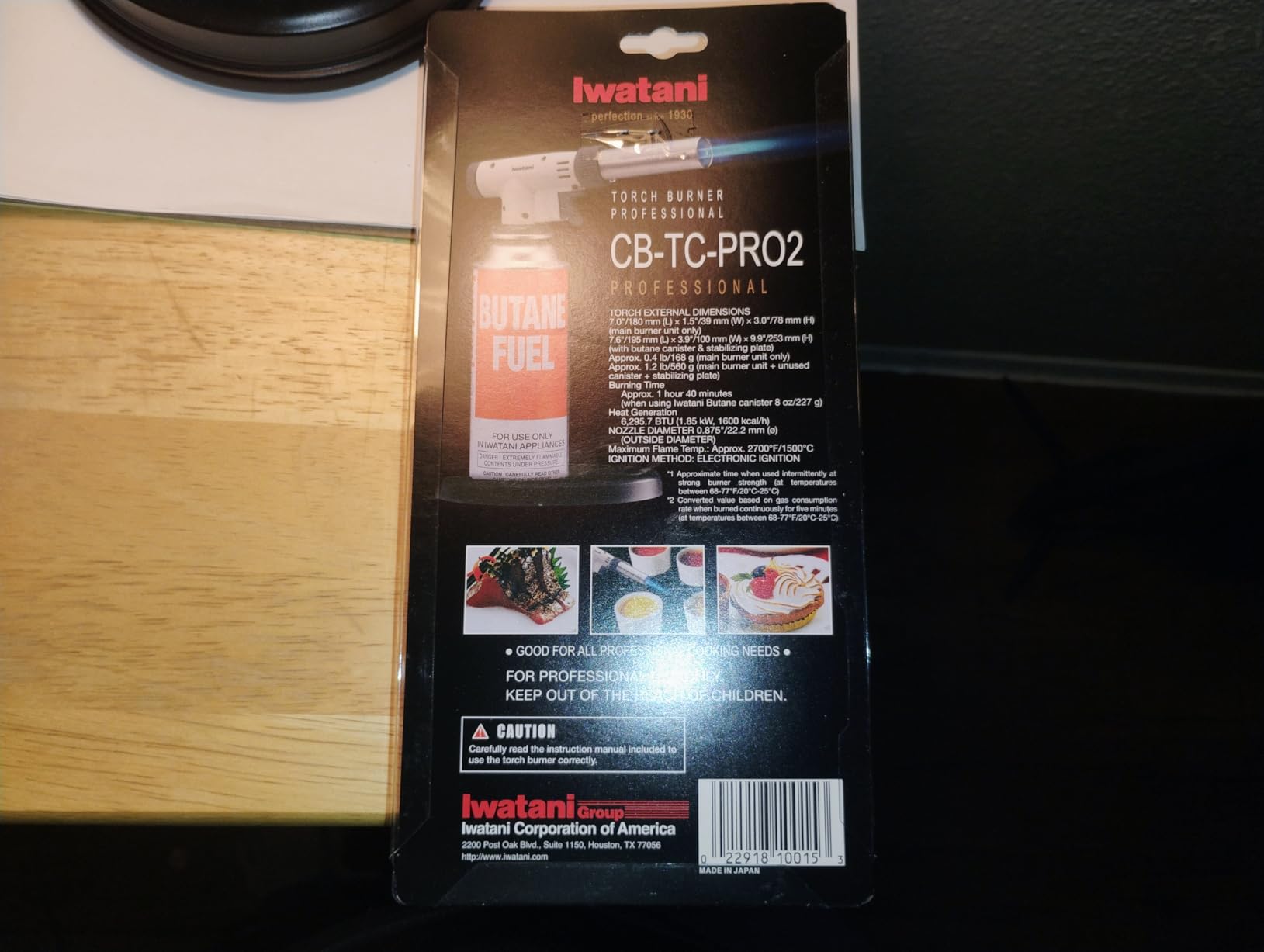 Iwatani PRO2 Culinary Professional Kitchen Butane Torch | Adjustable Flame Shape Strength 2700 F | Sous Vide Crème Brulee Pastries | Anti-flare | Incl. Stabilizing Stand | Butane Fuel Not Included customer photo 1