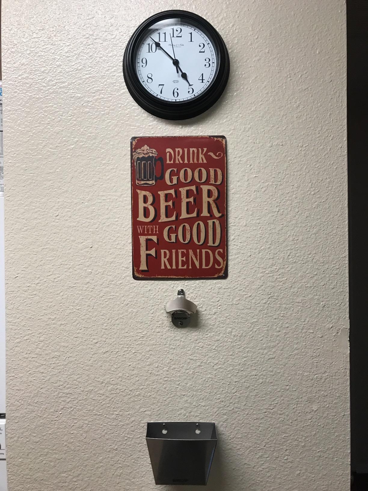 Magnetic Wall Mounted Bar - Style Bottle Opener and Bottle Cap Catcher Set for Beer and Sodas - Stylish, Easy to Install and Effortless to Use - Collects the Caps so You Don't Have to! customer photo 1