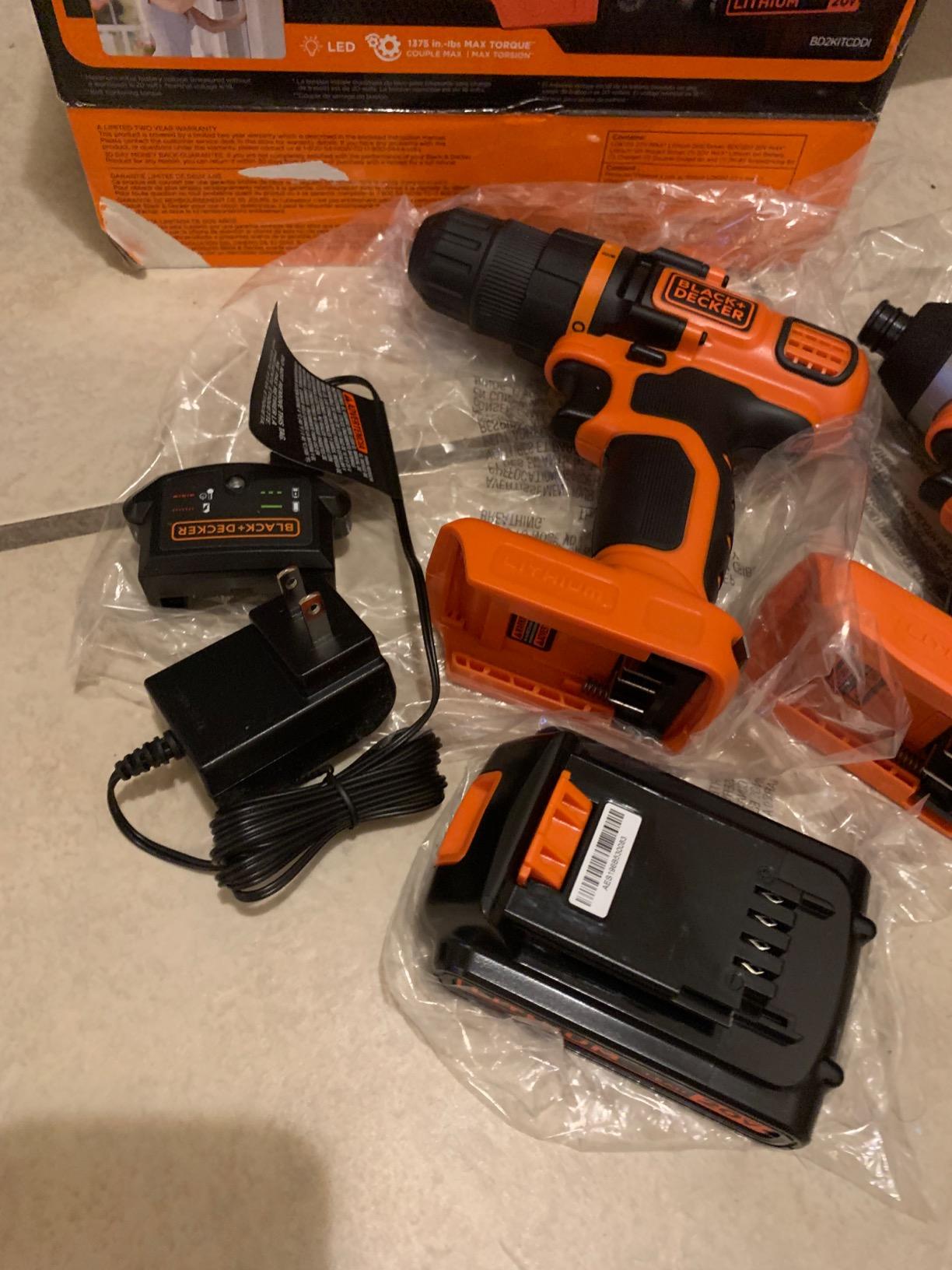 BLACK+DECKER 20V MAX Cordless Drill and Impact Driver, Power Tool Combo Kit with Battery and Charger (BD2KITCDDI) customer photo 2