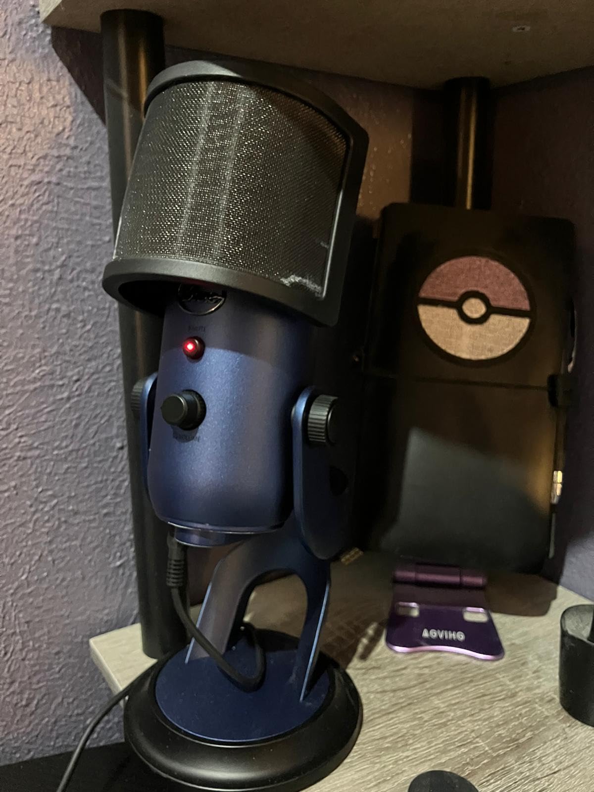 Pop Filter, PEMOTech [Upgraded Three Layers] Metal Mesh & Foam & Etamine Layer Microphone Windscreen Cover Handheld Mic Shield Mask, Microphone Accessories for Vocal Recording, Youtube videos, Streaming customer photo 2