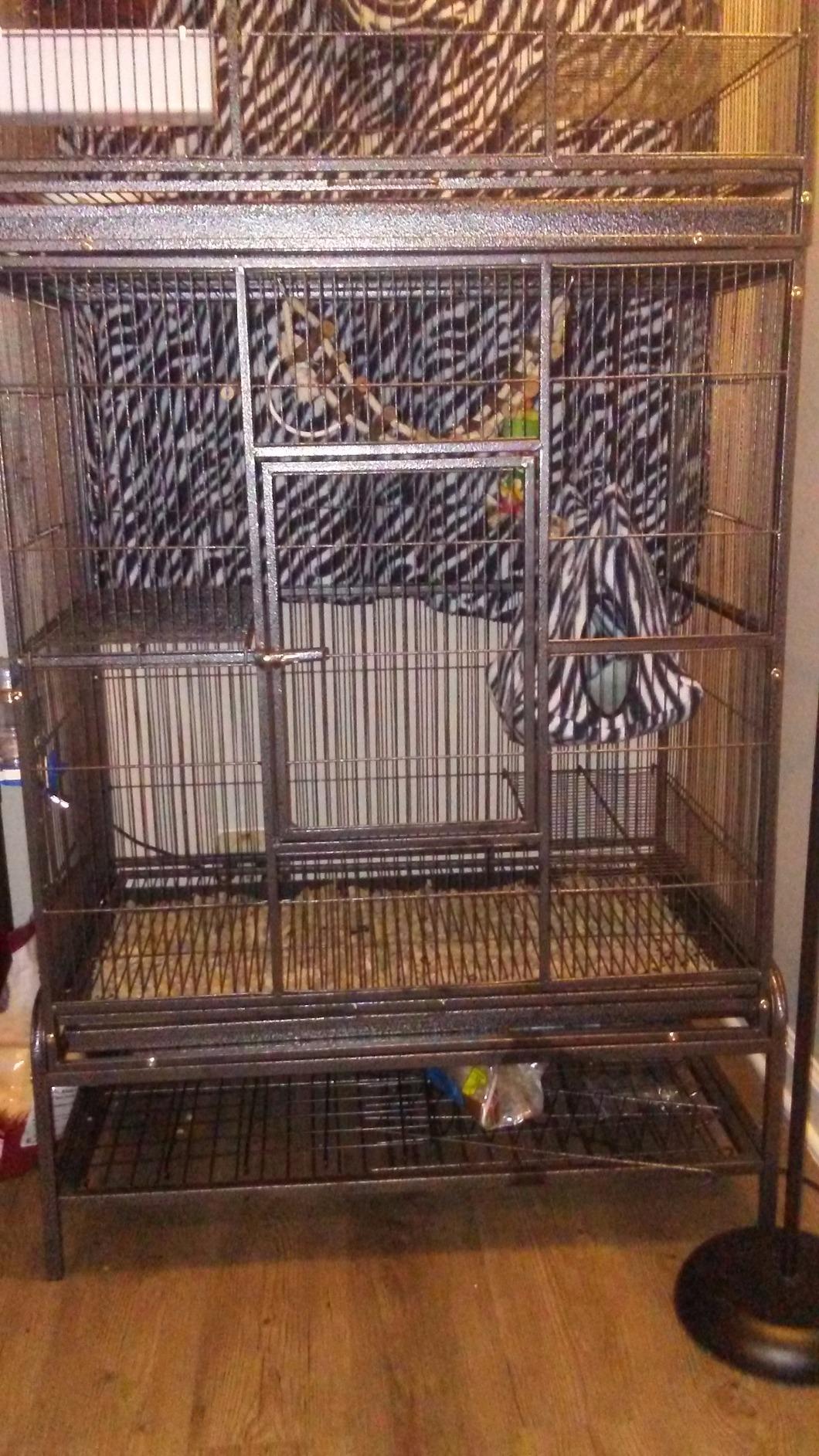 Extra Large Double Stackable Wrought Iron Chew-Proof Ferret Chinchilla Sugar Glider Small Animal Cage with Washable Tray and Removable Rolling Stand customer photo 2