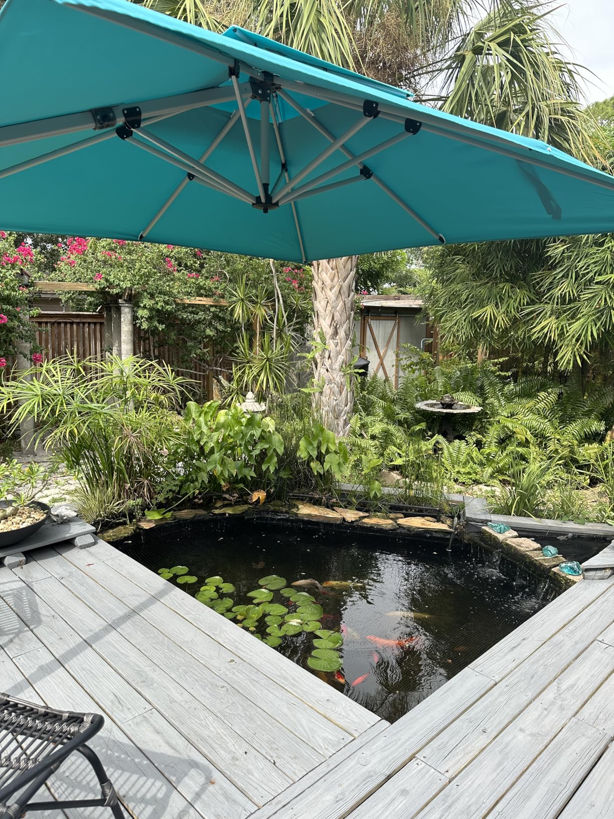 PURPLE LEAF 10ft Patio Umbrella Outdoor Square Large Cantilever Windproof Offset and Heavy Duty Sun Umbrella for Garden Deck Pool, Beige customer photo 1