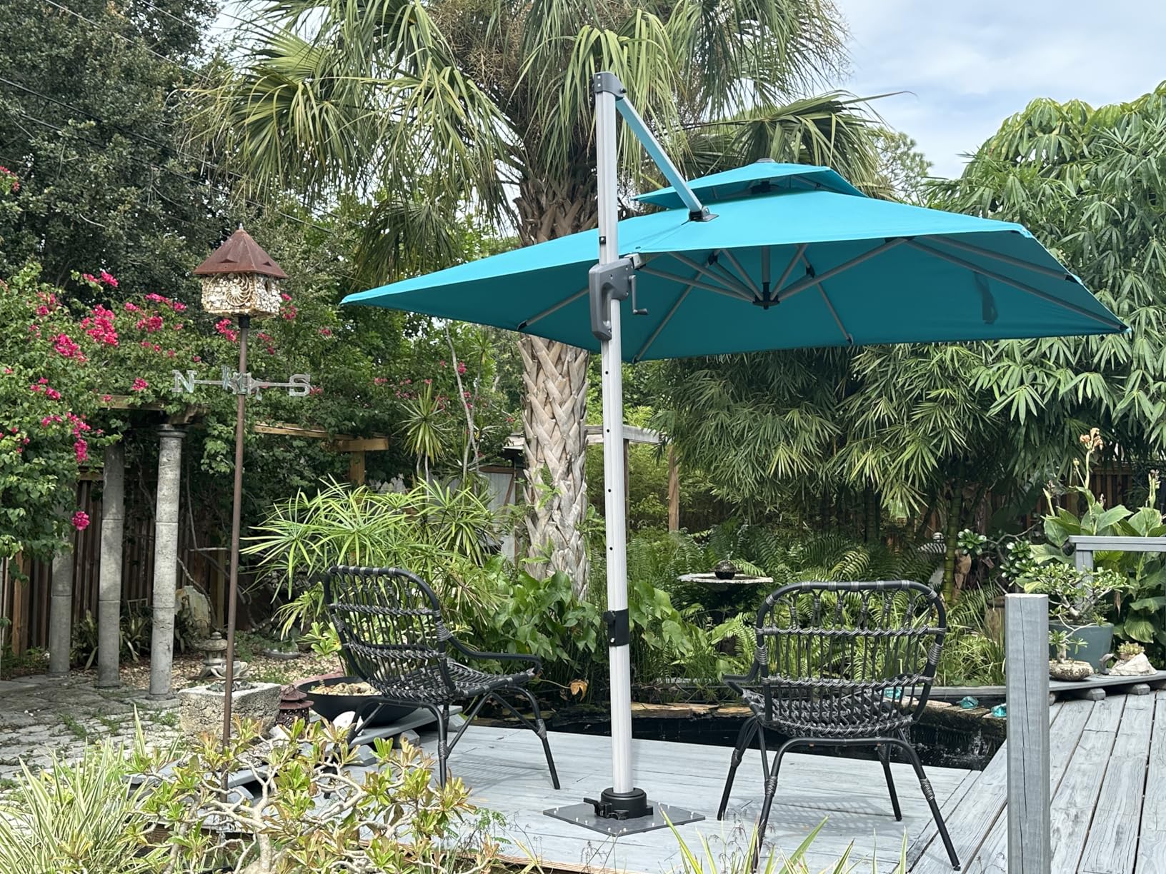 PURPLE LEAF 10ft Patio Umbrella Outdoor Square Large Cantilever Windproof Offset and Heavy Duty Sun Umbrella for Garden Deck Pool, Beige customer photo 2