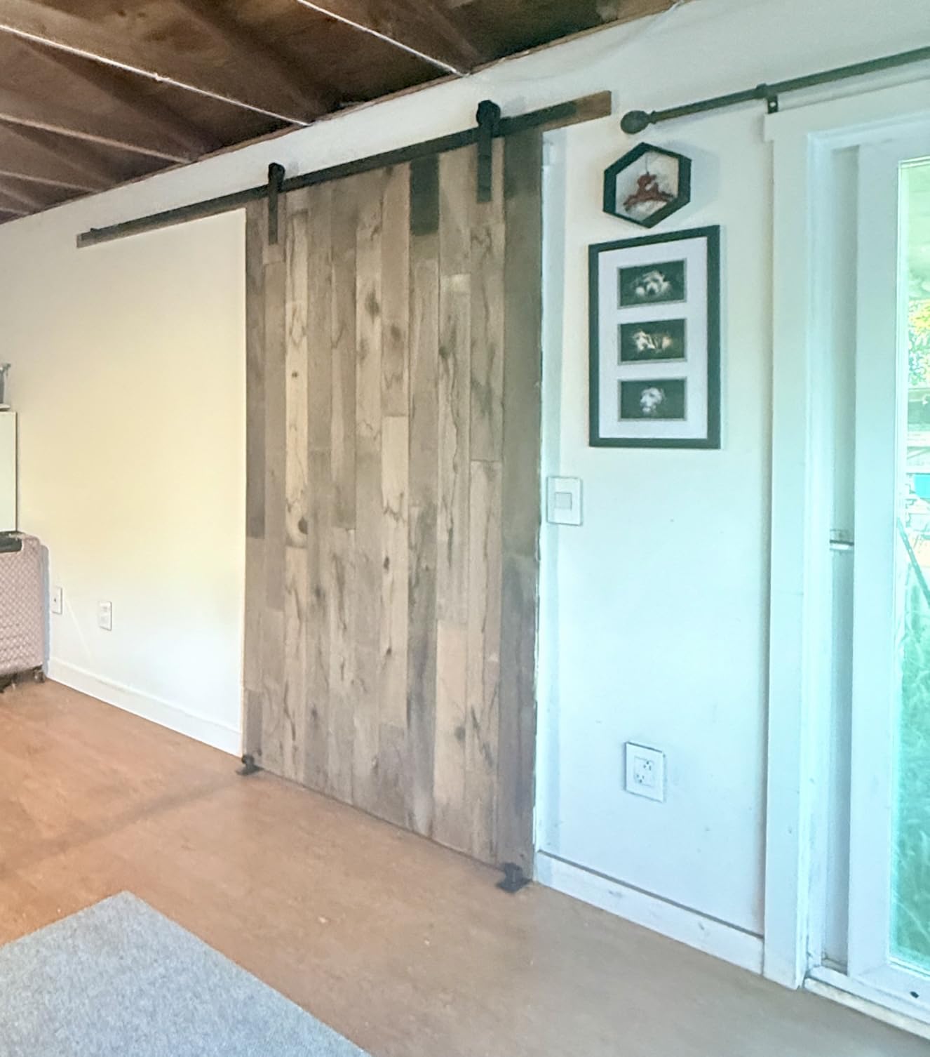 SMARTSTANDARD 6.6FT Barn Door Hardware kit, Barn Door Track, Sliding Door Hardware kit, Smoothly and Quietly -Heavy Duty Sturdy -Easy to Install, Fit 36