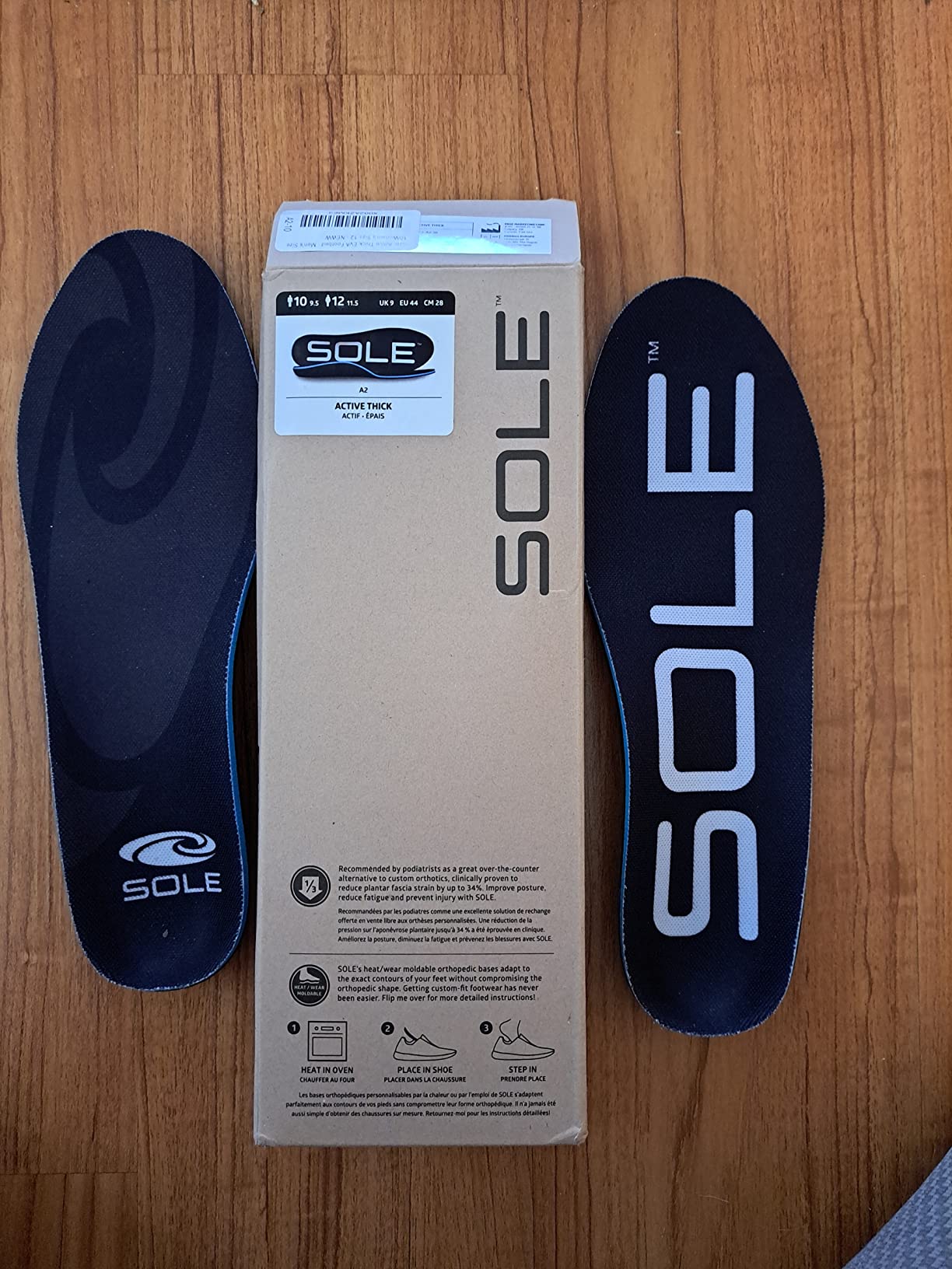 SOLE Active Thick Insoles - Custom Moldable Orthotic Support for Any Arch Type, Plantar Fasciitis Relief - Multiple Sizes customer photo 1