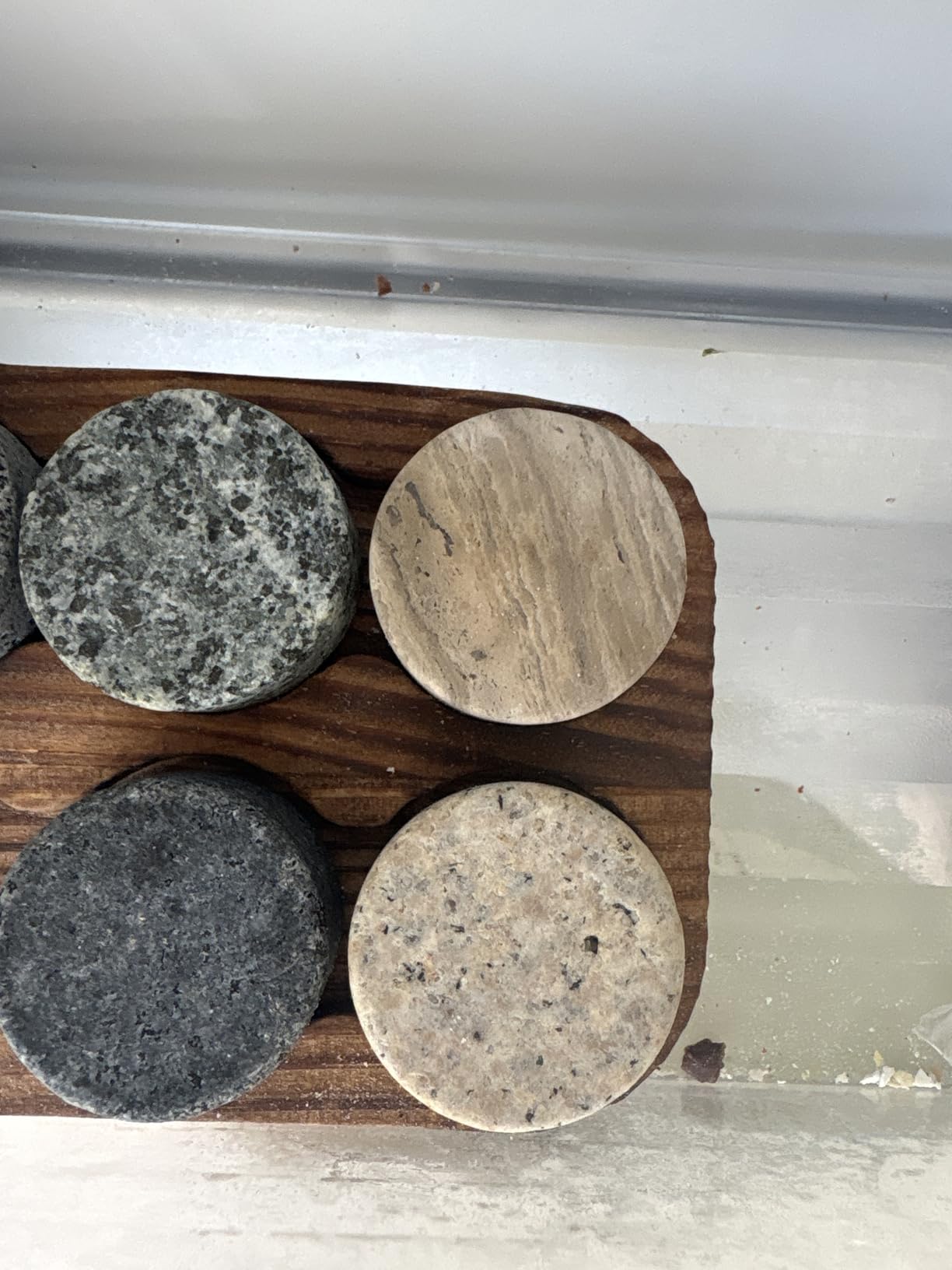 Whiskey Chilling Stones - Set of 6 Handcrafted Premium Granite Round Sipping Rocks - Hardwood Presentation & Storage Tray by R.O.C.K.S. customer photo 1