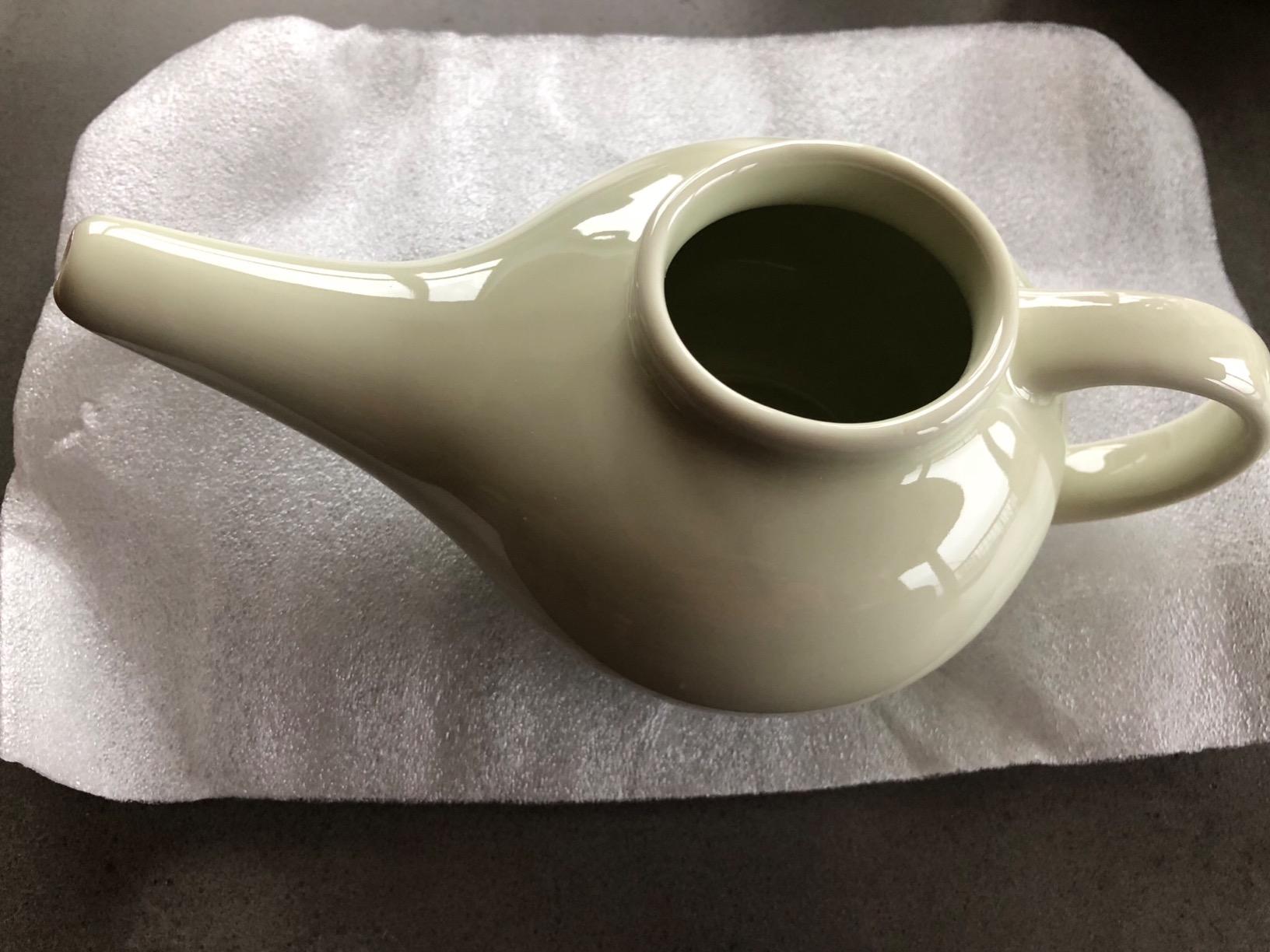 Into the Scented Garden Aromatic Salt Premium Ceramic Neti Pot, Green customer photo 2