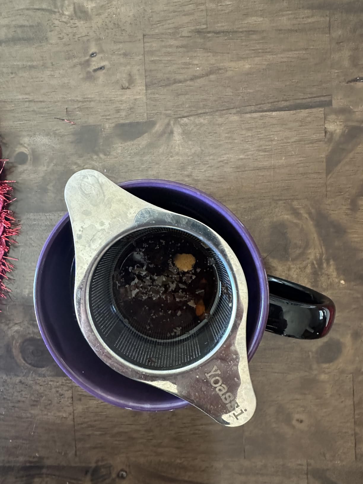 Extra Fine 18/8 Stainless Steel Tea Infuser Mesh Strainer with Large Capacity & Perfect Size Double Handles for Hanging on Teapots, Mugs, Cups to Steep Loose Leaf Tea and Coffee customer photo 1