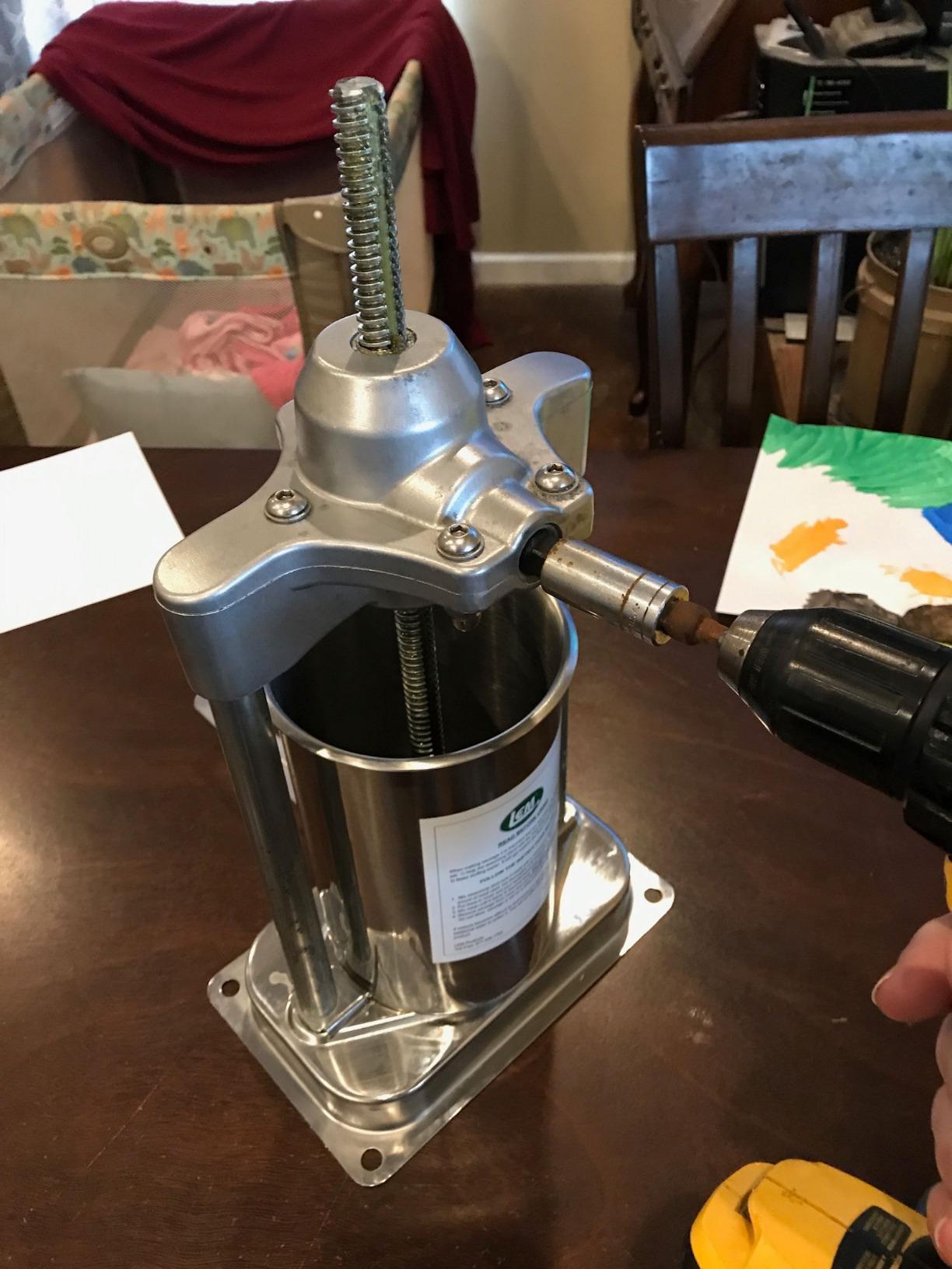 LEM Products Mighty Bite Vertical Stainless Steel 5 Pound Capacity Sausage Stuffer with Plastic Stuffing Tubes customer photo 1