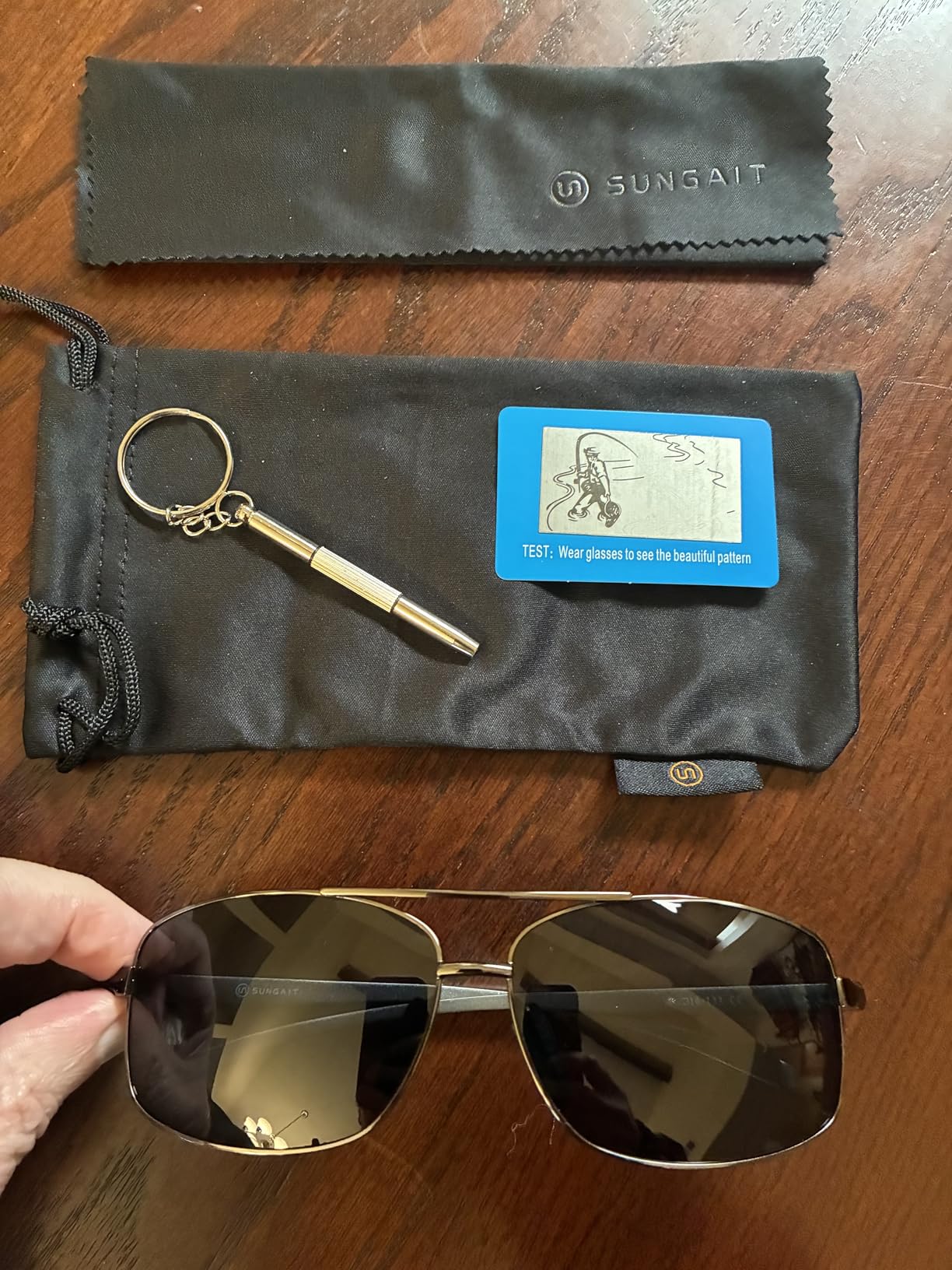 Ultra Lightweight Rectangular Polarized Sunglasses Men UV400 Protection customer photo 2