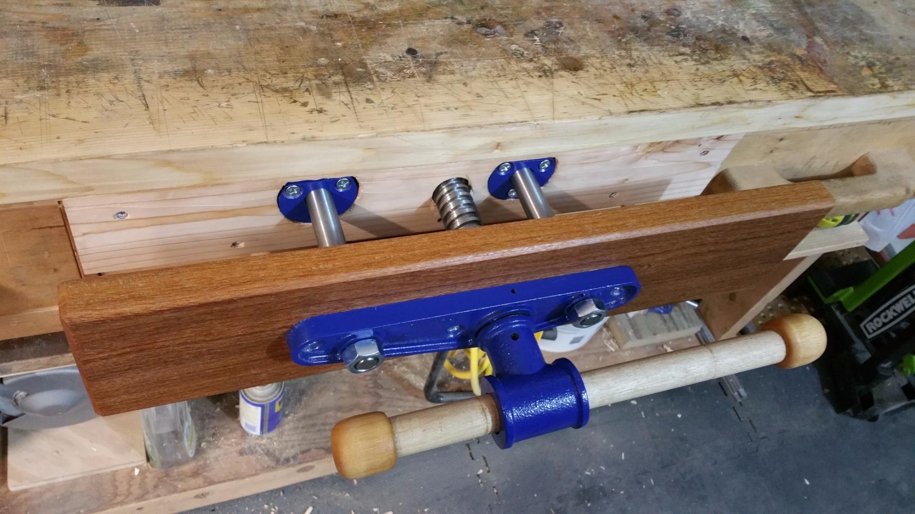 Yost Vises F10WW Woodworker's Vise | Front Vise | 10 Inch Woodworking Tool | Cast Iron Body Construction with a Solid Steel Main Screw | Blue customer photo 1