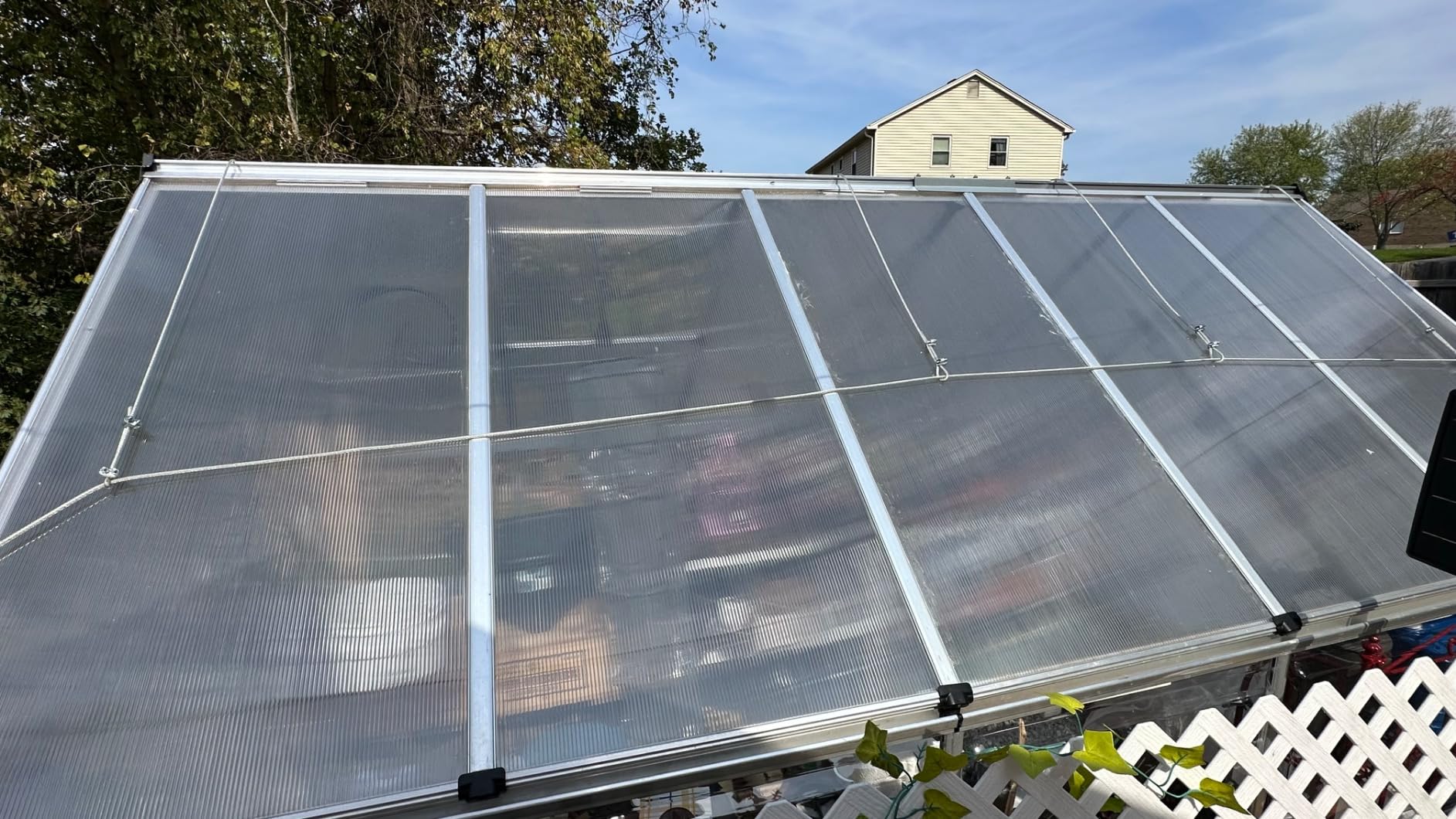 Palram - Canopia 4x8 Lean-To Greenhouse for Outdoors, Hobby Walk-In UV Polycarbonate Panels Heavy Duty Aluminum Frame, Lockable Door, Adjustable Roof Vent, Rain Gutters, Galvanized Steel Base, Hybrid customer photo 1