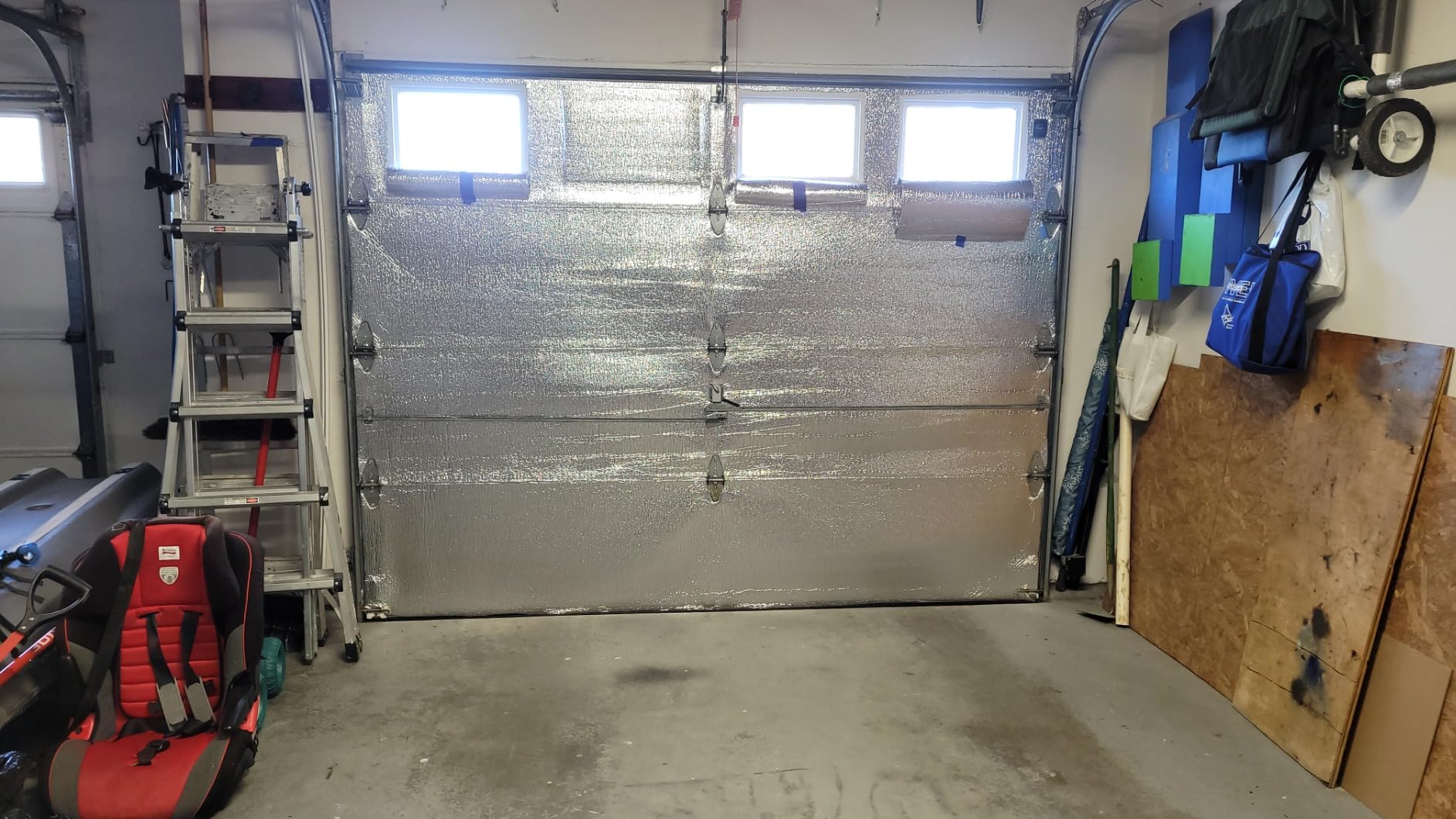 US Energy NASATECH (Pre-Cut for 16 Panel) 2 Car Garage Door Reflective Insulation Kit (R8) 1/4 thick w/ Super Heavy Duty Double Sided Foam Tape customer photo 1