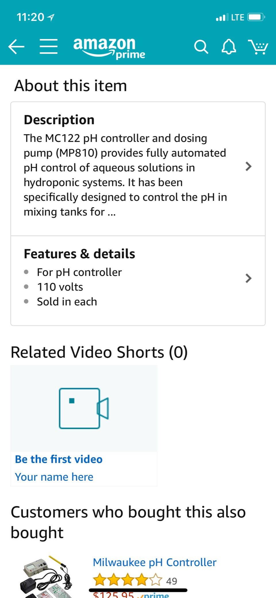 Milwaukee Instruments MP810 Dosing Pump for pH Controller, 110V customer photo 1