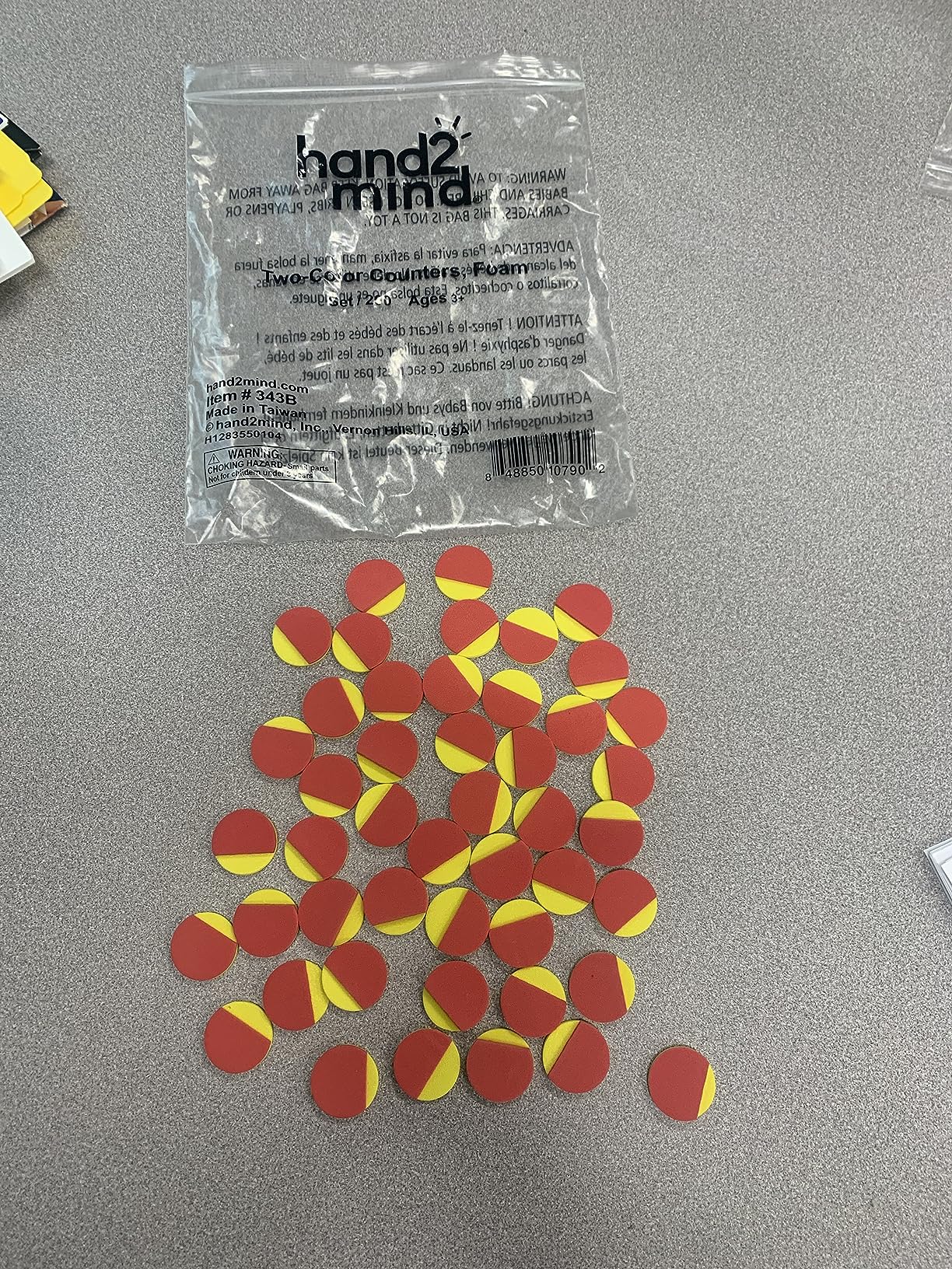hand2mind Foam Two-Color Counters, Red and Yellow Counters, Counting Manipulatvies, Math Counters for Kids, Counting Chips, Math Manipulatives, Math Bingo Chips, Counters for Kids Math (Pack of 200) customer photo 1