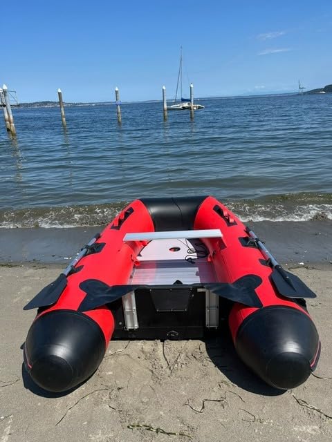 BRIS 8.8ft Inflatable Boat Dinghy Tender Fishing Pontoon Boat with Aluminum Floor customer photo 1