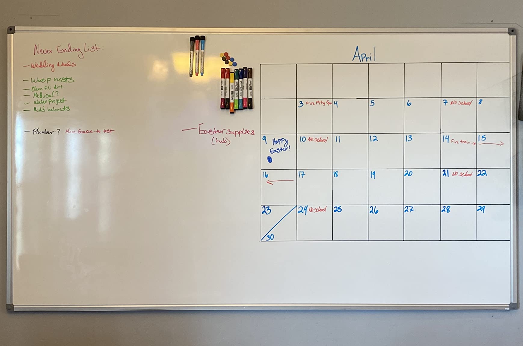 Lockways Magnetic Dry Erase Board, 36 x 24 Inch Magnetic Whiteboard White Board, 1 Dry Erase Markers, 2 Magnets for School, Home, Office customer photo 1