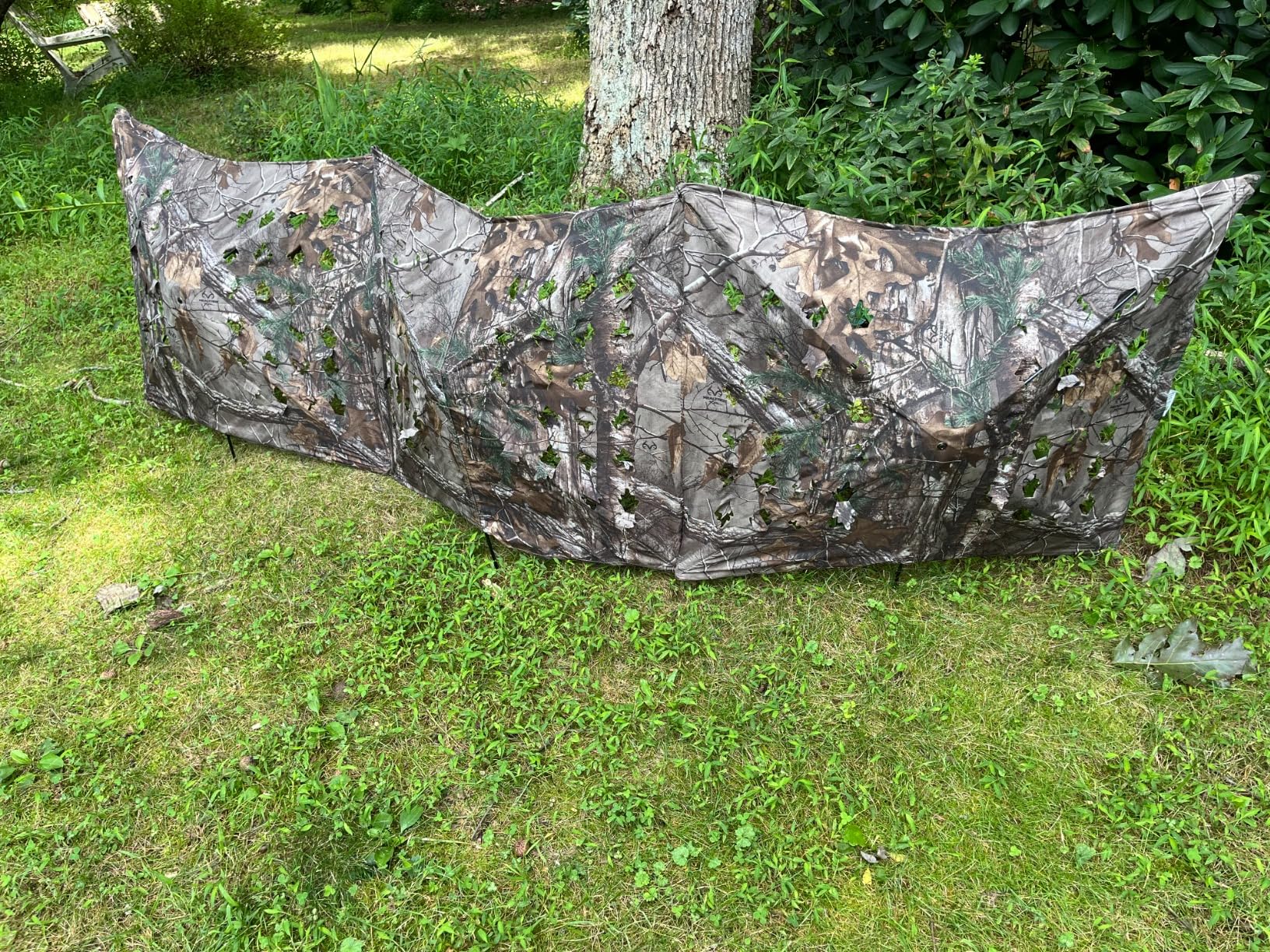 Ameristep Throwdown Ground 3D Leafy Die-Cut Camo Ultra-Compact Easy-Setup Three-Panel Low-Noise Run-and-Gun 2-Person Hunting Blind customer photo 1