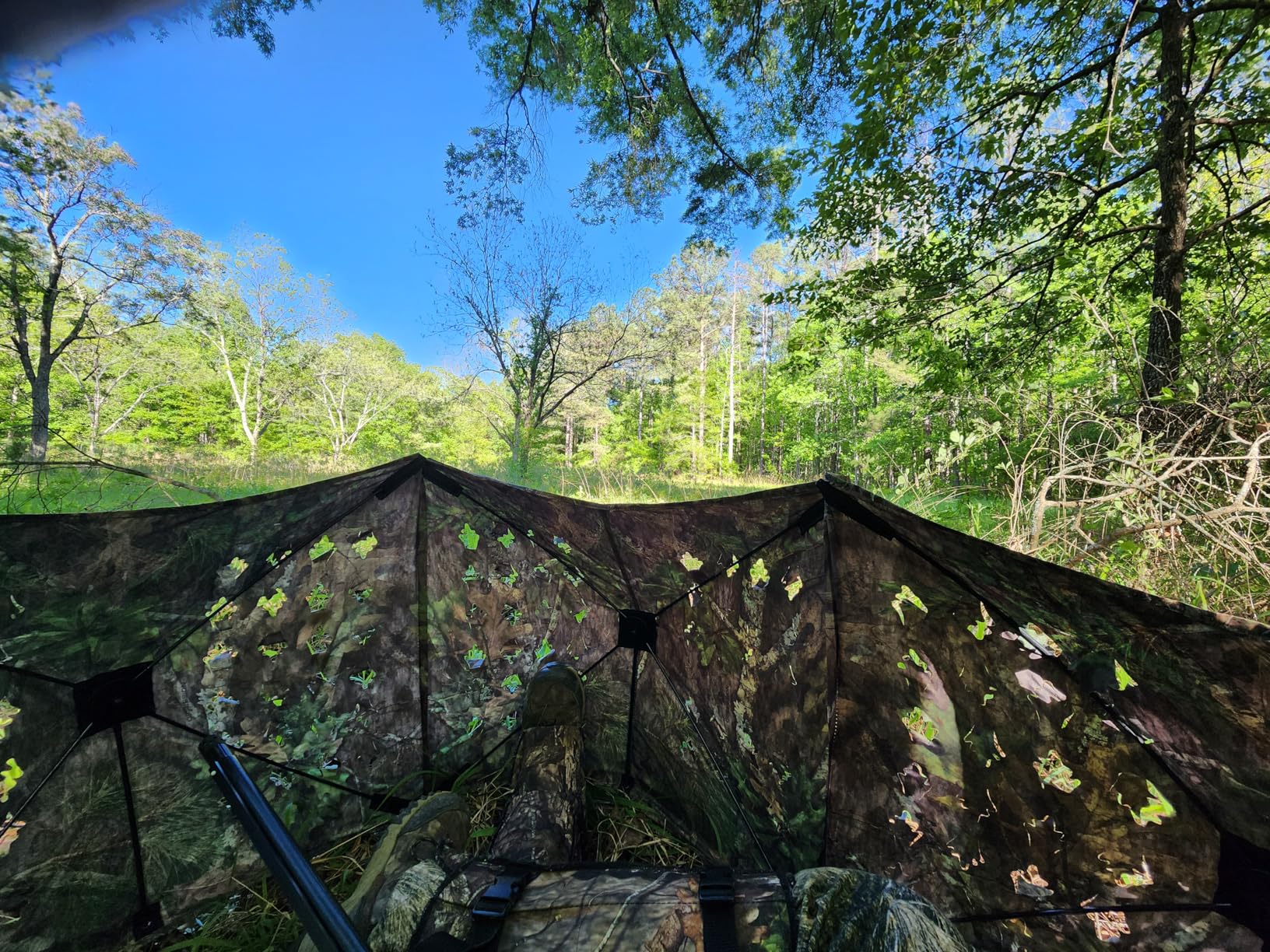 Ameristep Throwdown Ground 3D Leafy Die-Cut Camo Ultra-Compact Easy-Setup Three-Panel Low-Noise Run-and-Gun 2-Person Hunting Blind customer photo 2