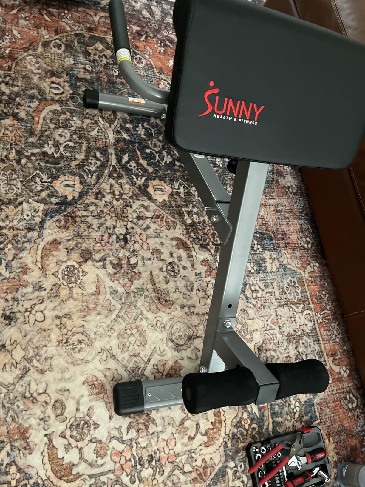 Sunny Health & Fitness Foldable Hyperextension Roman Chair w/Back Extension, Home Gym Sit Up Bench for Glute & Ab Workouts, Optional Adjustment Incline & Multi-Function Heavy-Duty Exercise Equipment customer photo 1