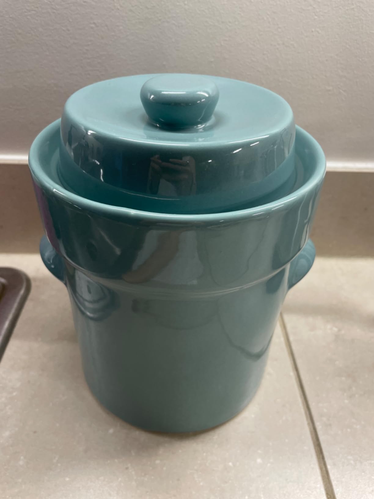 Humble House Fermentation Crock 1/2 Gallon Sauerkrock Sauerkraut Crock with Lid Weights & Pounder - Brown Ceramic Fermenting Crock Kit for Pickling Cabbage Kimchi Vegetables 2 Liter Fermentation Jar customer photo 2