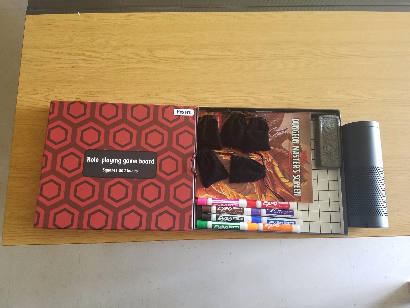 The Authentic Role-Playing Game Board by Hexers, Mat Alternative, Compatible with Dungeons and Dragons D&D DND Pathfinder RPG, 27x23 inches, 1 inch Square and Hexes Battle Grid, Foldable & Dry Erase customer photo 1