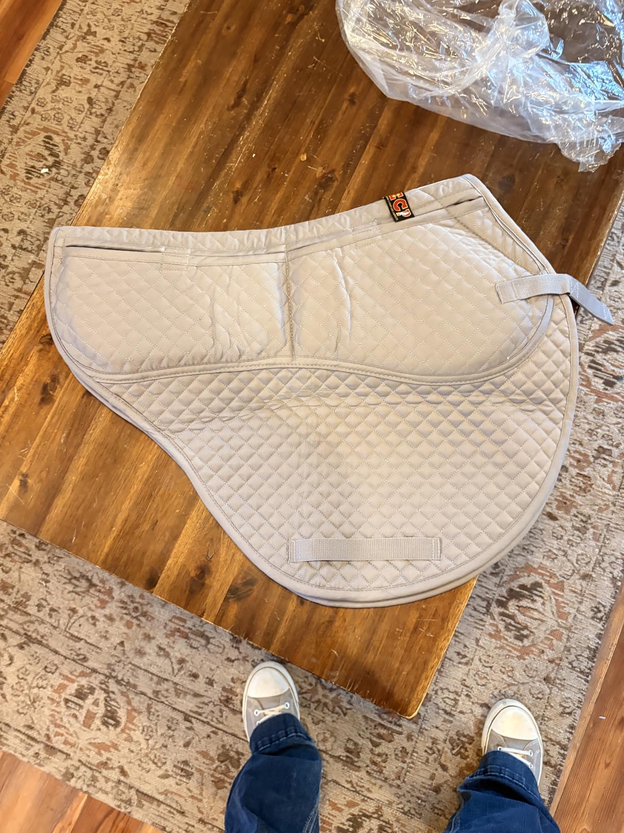 ECP Equine Comfort Products All-Purpose Contoured Correction Saddle Pad with Adjustable Memory Foam Inserts for Custom Support, Non-Slip, Shock Absorbing, 22