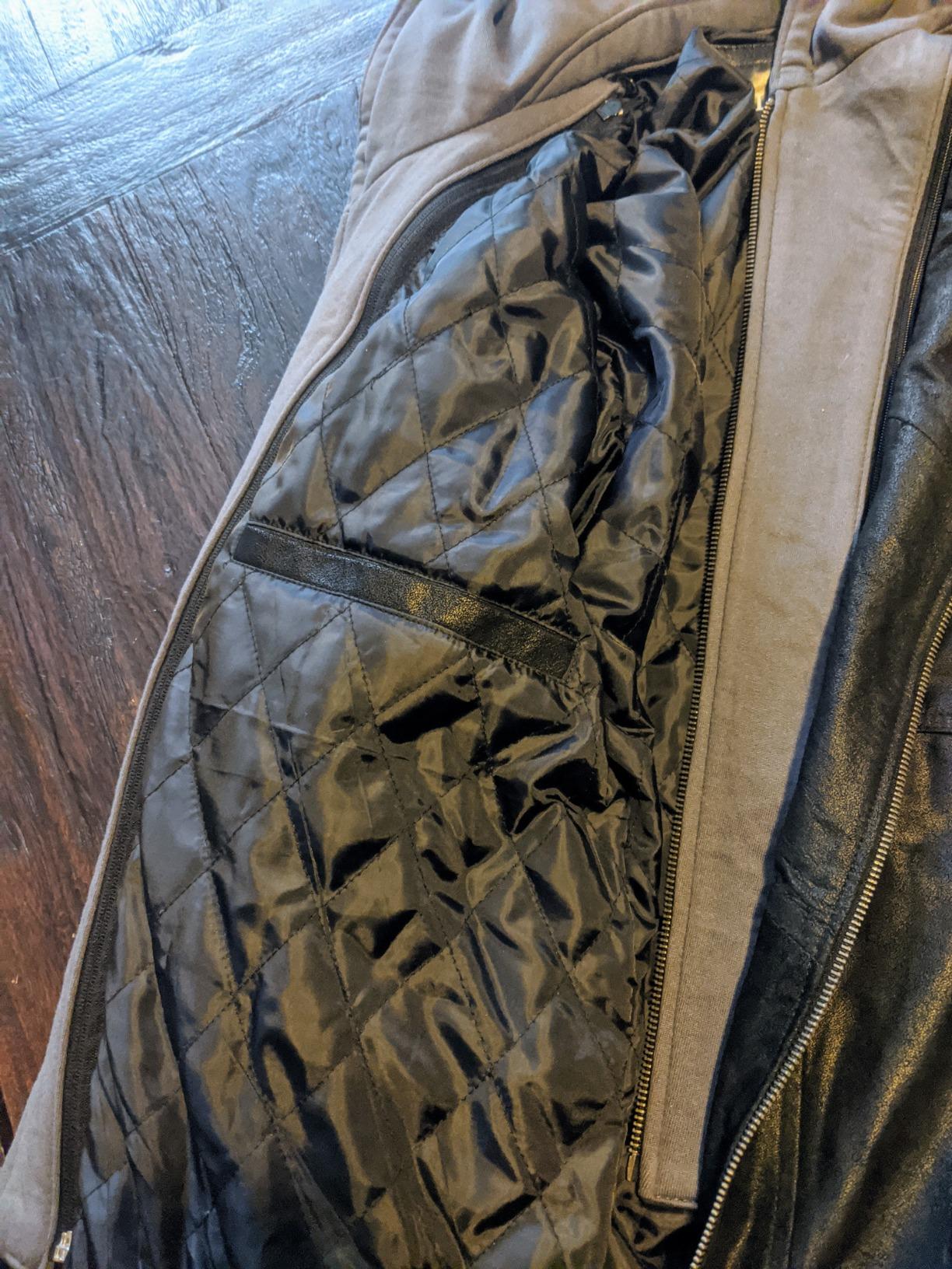 FLAVOR Men Brown Leather Motorcycle Jacket with Removable Hood customer photo 2