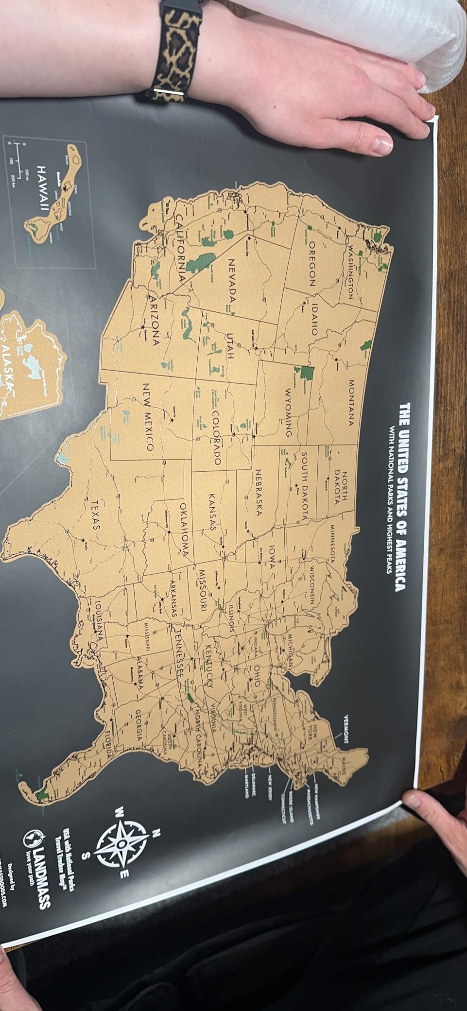 Landmass Scratch Off World Map, Deluxe Travel Tracker with Flags, Detailed Cartography, Gift Idea for Travelers, Wall Art, Home or Office Decor, 17x24 Inches customer photo 1