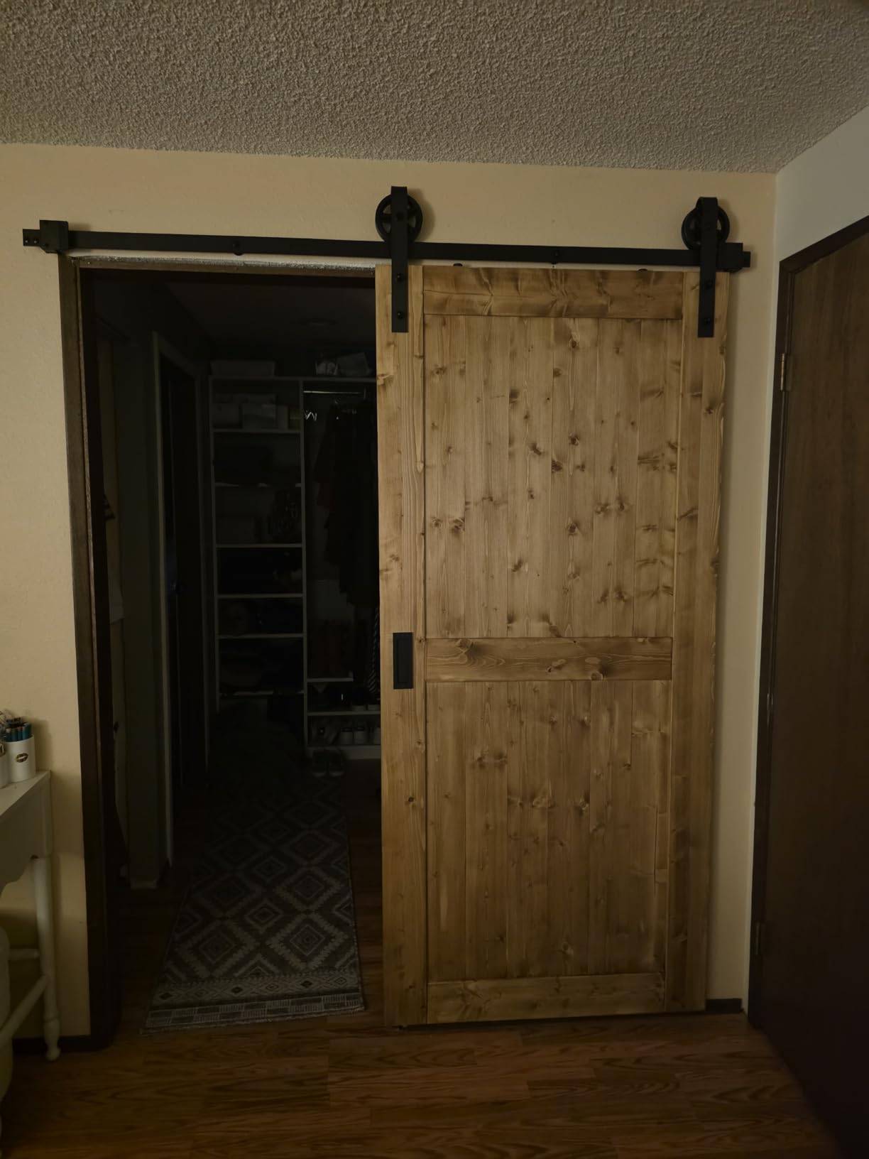 WINSOON 6FT Heavy Duty Sliding Barn Door Hardware Kit, Black 5-16FT, Silent Glide, Easy to Install, Includes Tracks, Big Wheel Hangers, Floor Guide and Other Necessary Hardware customer photo 1