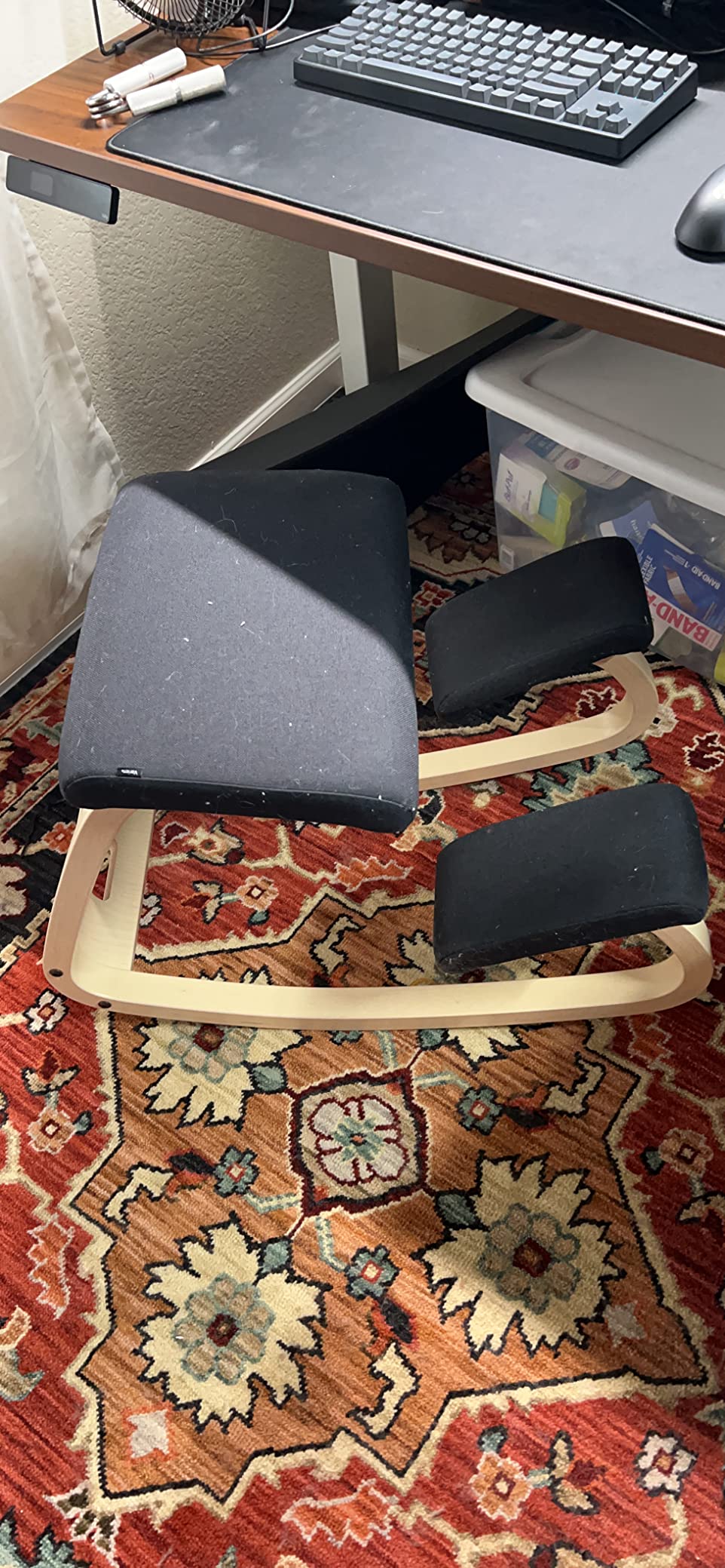 Variable Natural/Black Ergonomic Kneeling Chair - Multi-Purpose Rocking Seat for Home, Office and Study - 10 Year Quality Guarantee customer photo 1