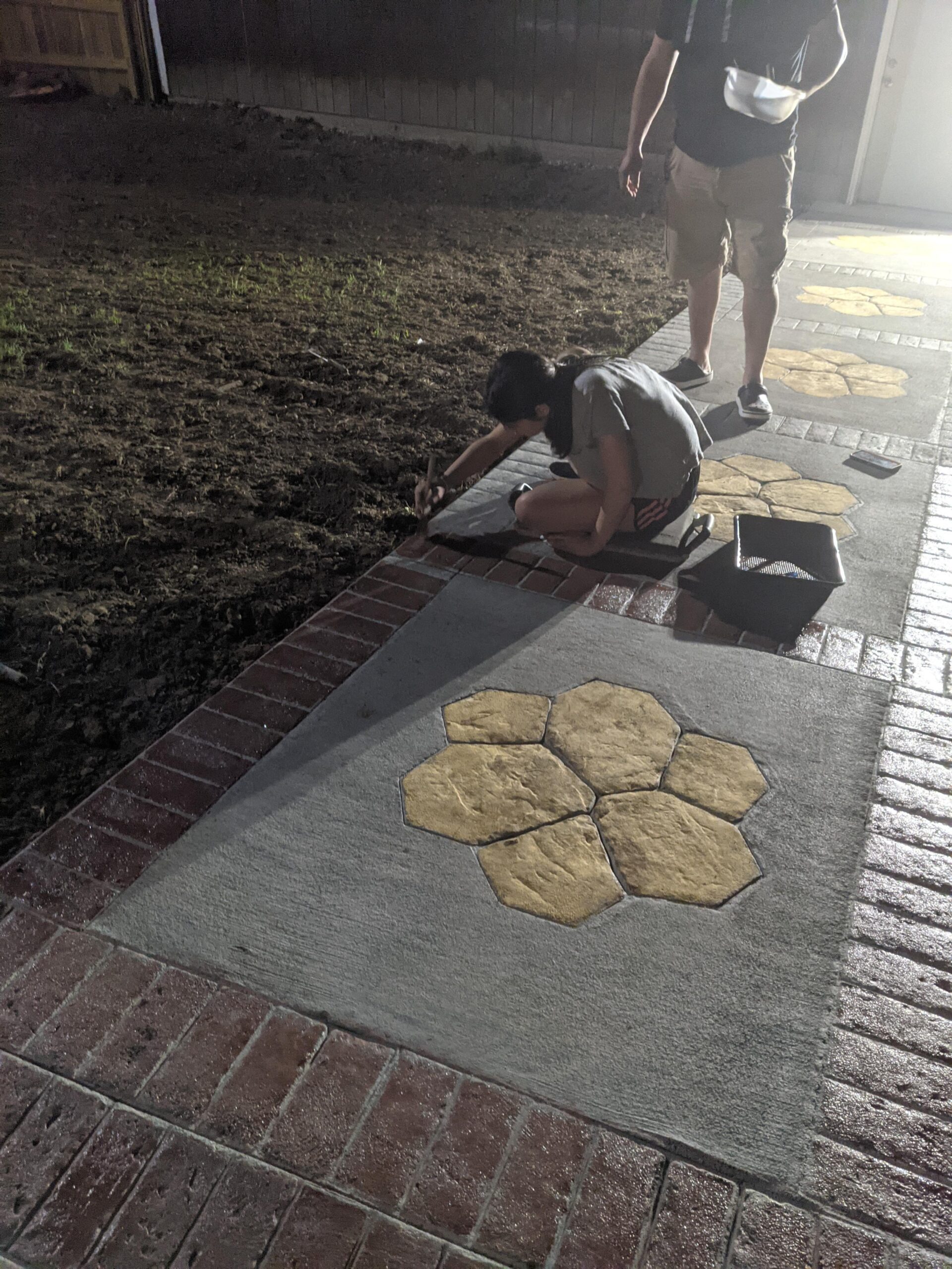 Brick Concrete Stamps - Made in USA - Decorative Mat Made from Durable Polyurethane - Flexible Form for Driveways & Patios - Concrete Stamps for DIY Projects & Professional Use 4010/F customer photo 1