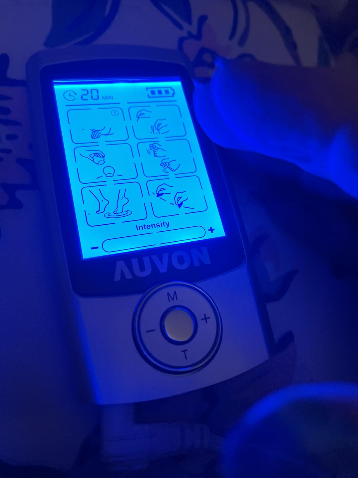 AUVON Rechargeable TENS Unit Muscle Stimulator, 24 Modes 4th Gen TENS Machine with 8pcs 2