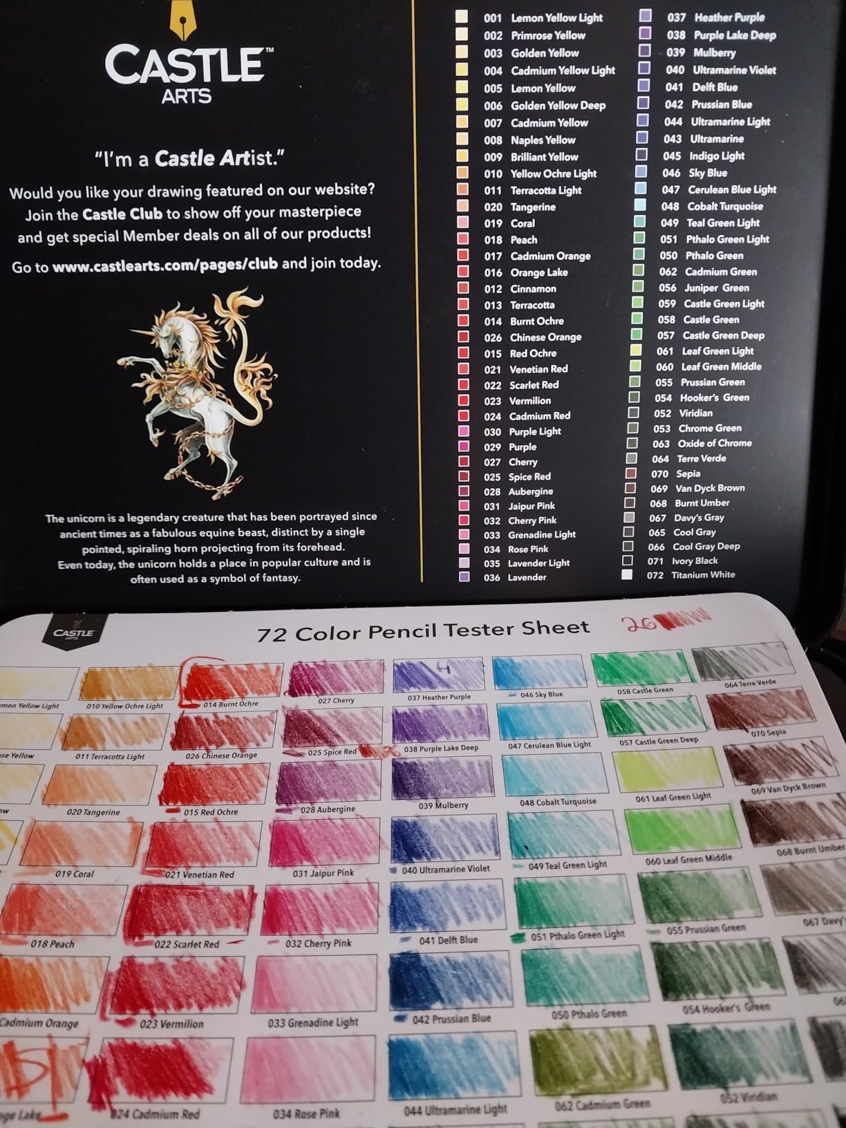 Castle Art Supplies Colored Pencils Set | 72 Premium Soft Core Colored Leads for Adult Artists | Organized in Presentation Tin Case customer photo 1