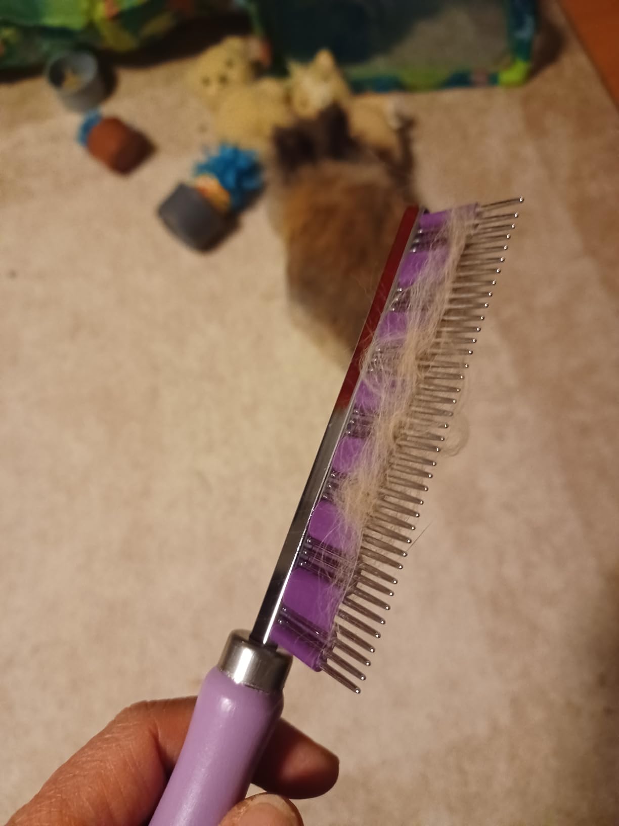 Small Pet Select - Hair Buster Comb for Rabbits, Cats and Dogs, Metal Pet Comb for Shedding and Detangling, Grooming Tool for Small Pets with Long and Short Fur customer photo 2