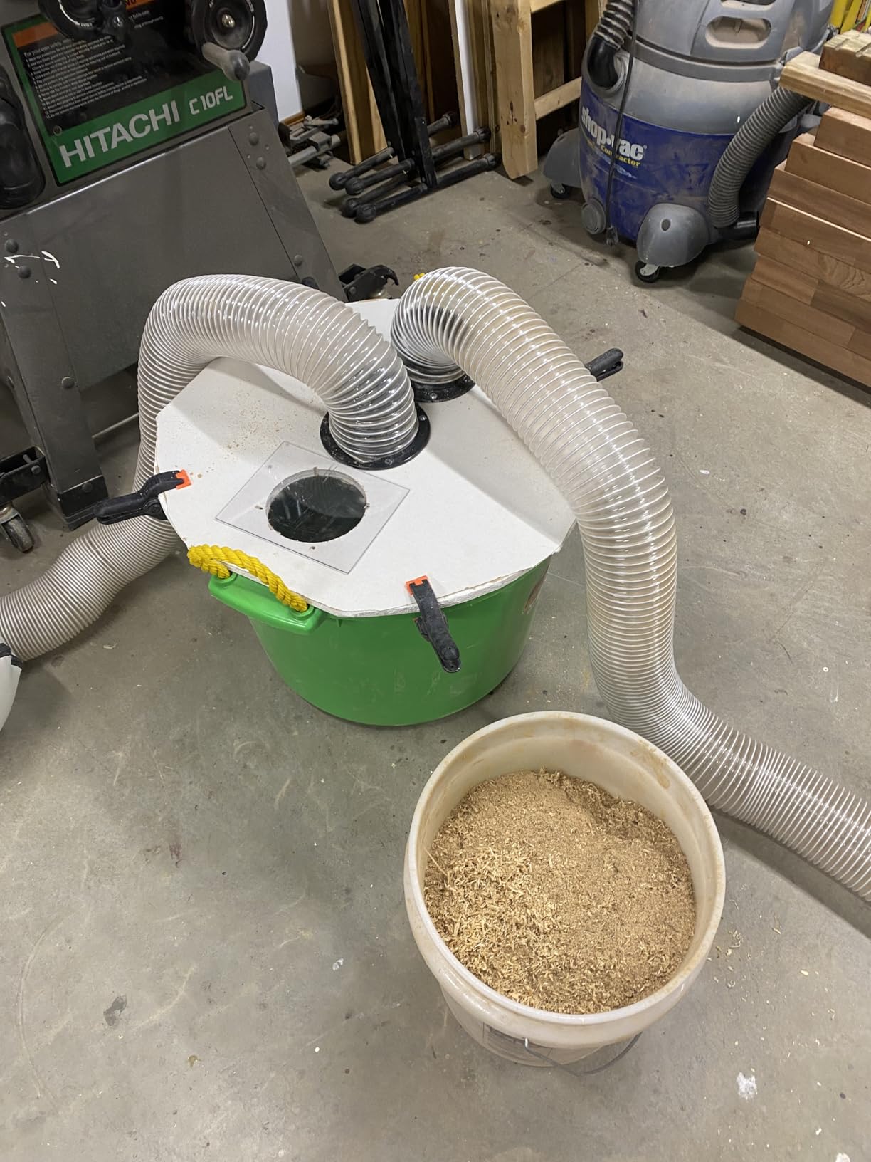 Cyclone Dust Separator Kit for 4-Inch Hose - Shop Vacuum & Dust Collector Bucket System for Woodworking Debris, Barrels & Containers customer photo 2