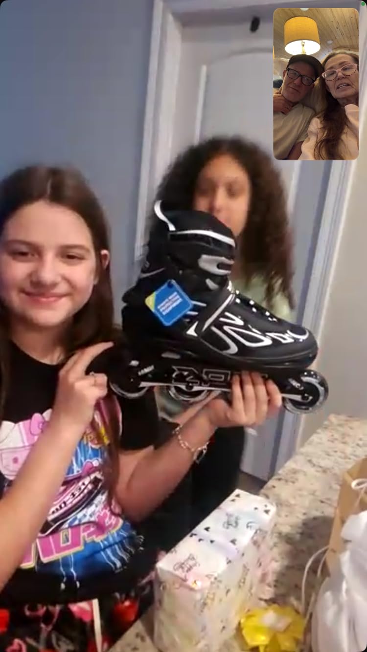 2PM SPORTS Vinal Girls Adjustable Flashing Inline Skates, All Wheels Light Up, Fun Illuminating Skates for Kids Men Adult Women and Boys customer photo 1