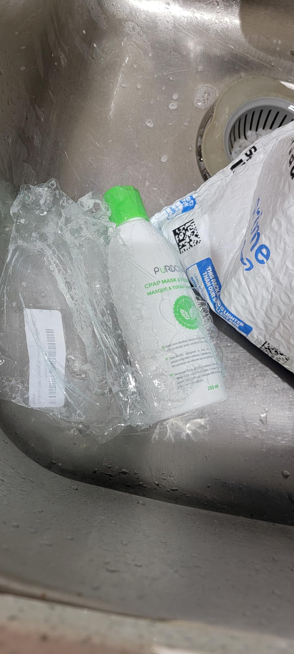 Purdoux CPAP Mask & Hose Soap Unscented(Pack of 3 Bottles, 250ML / 8.4OZ Green Tea-Mint)-CPAP Supplies, CPAP Accessories, CPAP Soap Cleaner for CPAP Machine customer photo 1