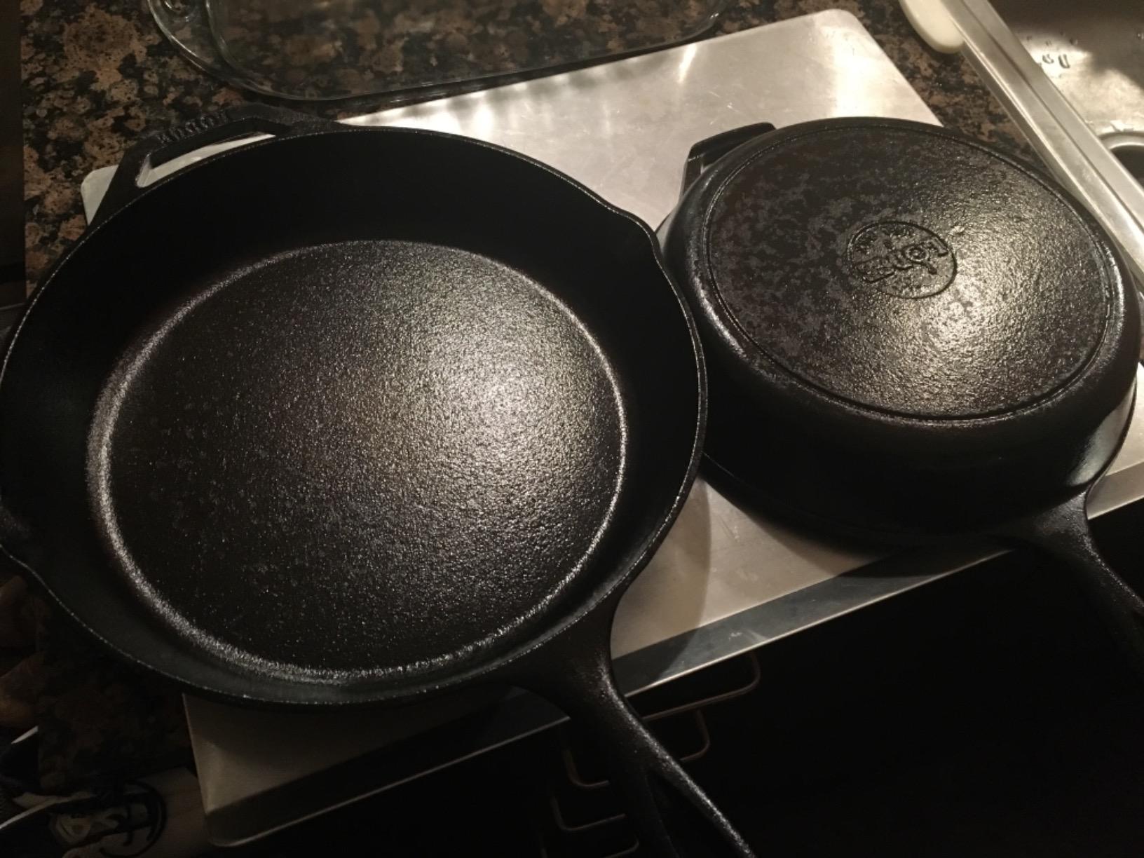Lodge Seasoned Cast Iron 3 Skillet Bundle. 12 Inches and 10.25 Inches with 8 Inch Set of 3 Cast Iron Frying Pans customer photo 2