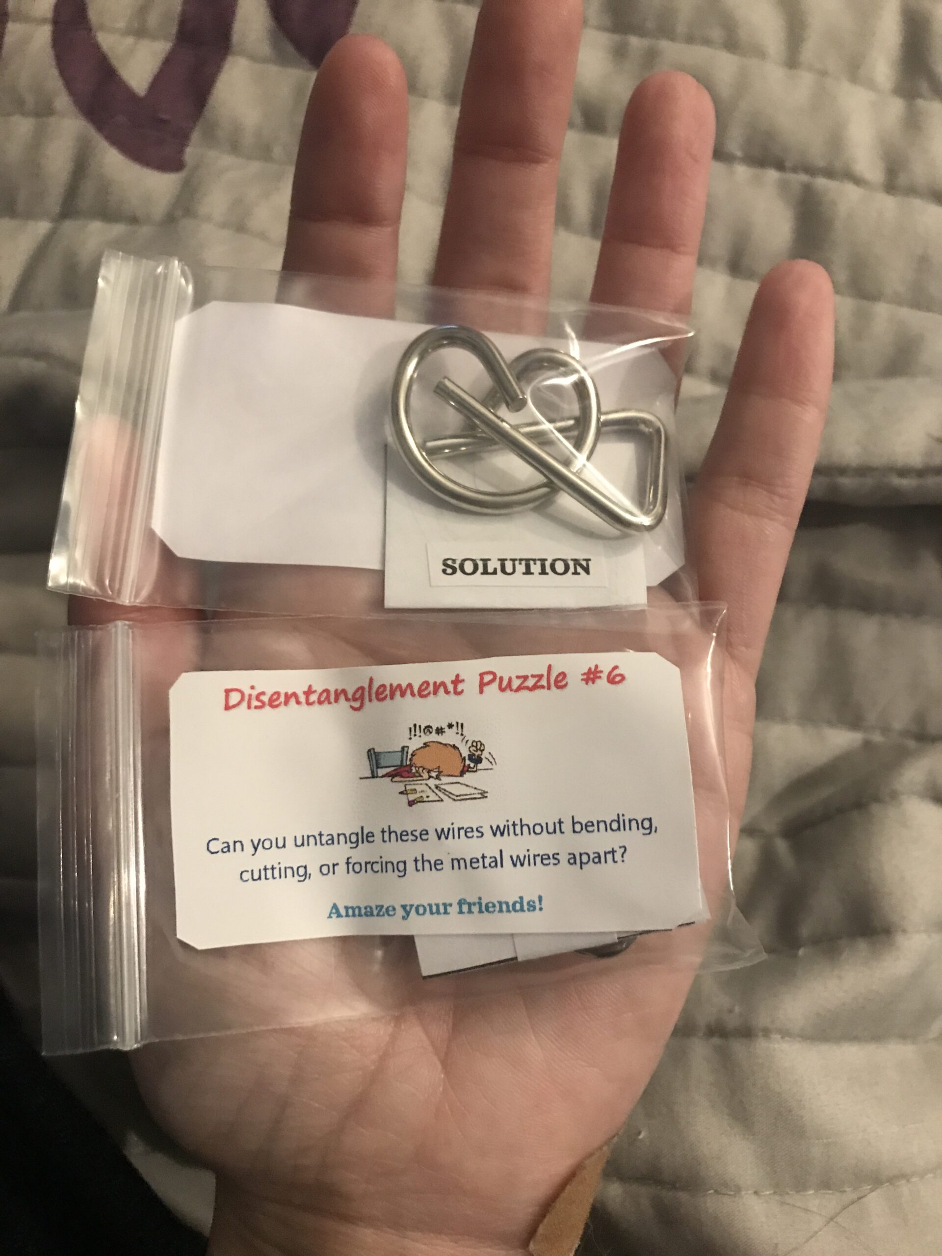 Coogam Metal Wire Puzzle Set of 16 with Pouch,Brain Teaser IQ Test Disentanglemen Iron Link Unlock Interlock Game Chinese Ring Magic Trick Toy for Party Favor Kids Adults Challenge customer photo 1