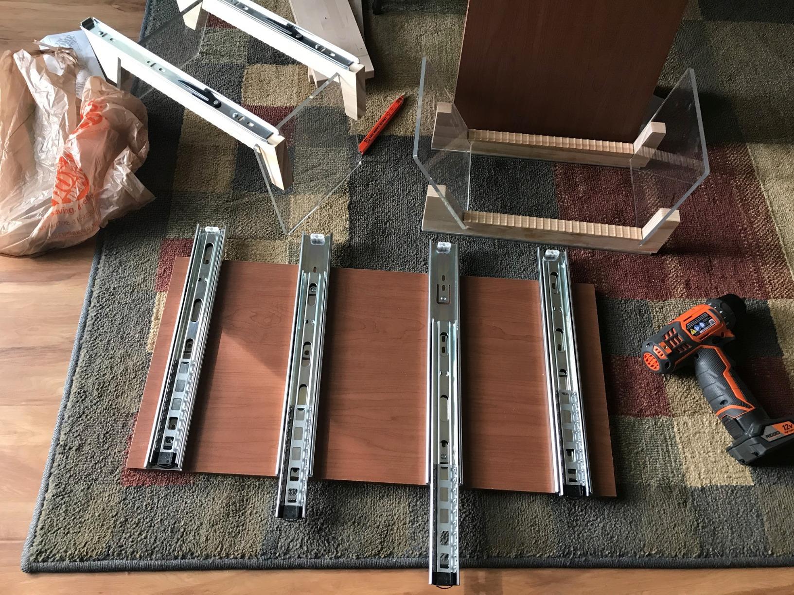 KAIU Vinyl Record Storage - Solid Wood with Crystal Clear Acrylic Holder - Premium Design, Perfect 12