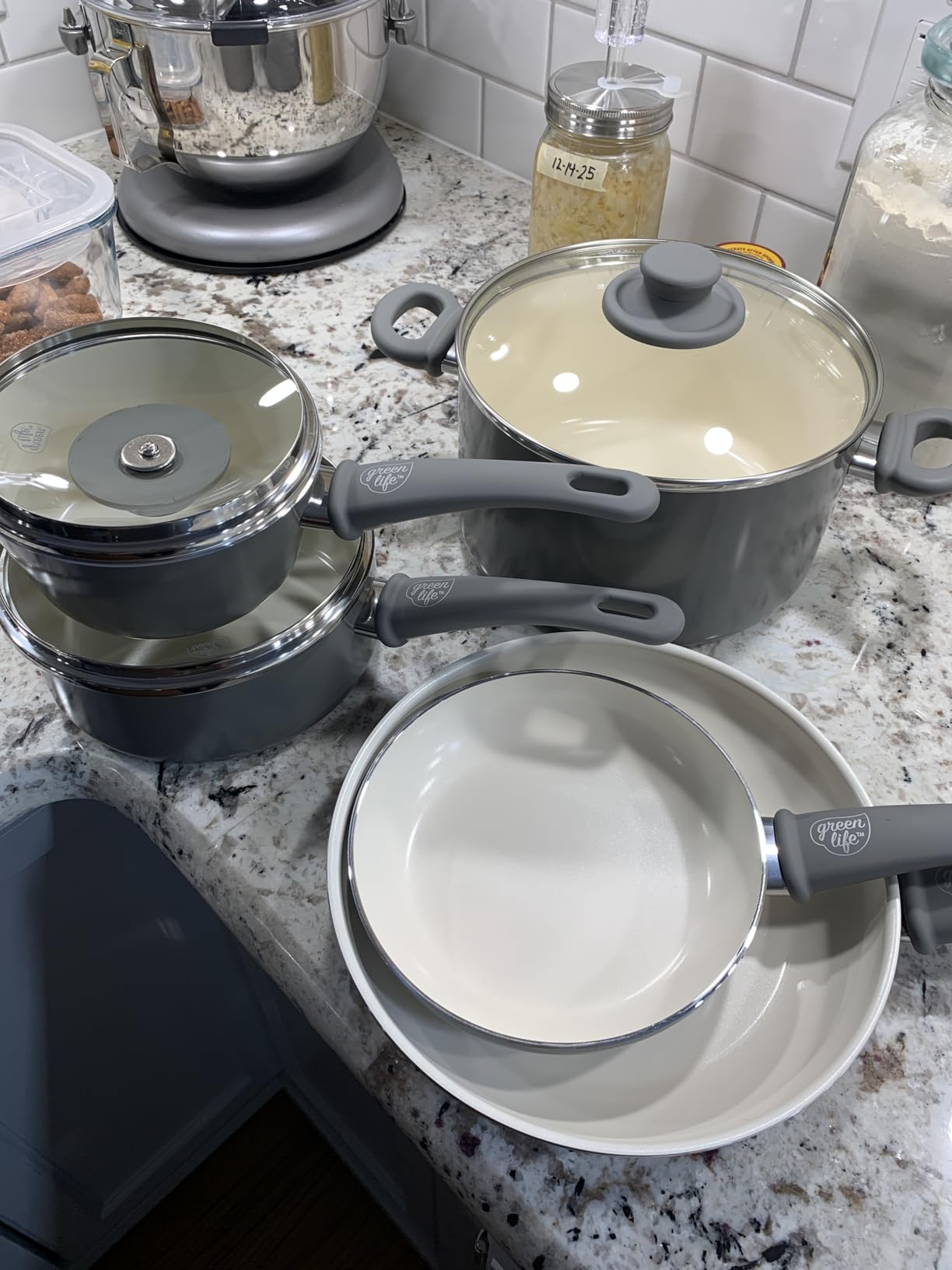 GreenLife Soft Grip 16 Piece Cookware Set, Non-Toxic PFAS-Free Ceramic Nonstick, Pots, Frying, Sauce, Saute, Glass Lids, Stay-Cool Handles, Wobble Free Bases, Dishwasher & Oven Safe, Turquoise customer photo 2