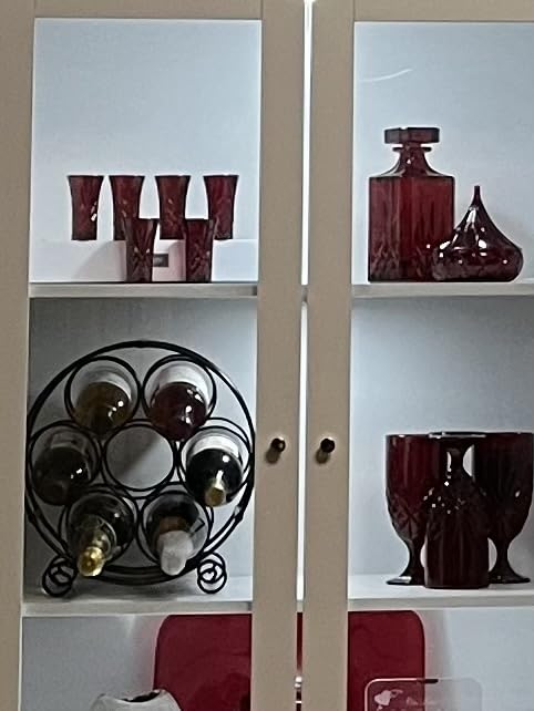 PAG 7 Bottles Freestanding Countertop Wine Rack, Metal Small Table Top Wine Rack, Drink Organizer Bottle Holder, Kitchen Organizers and Storage, Black customer photo 1