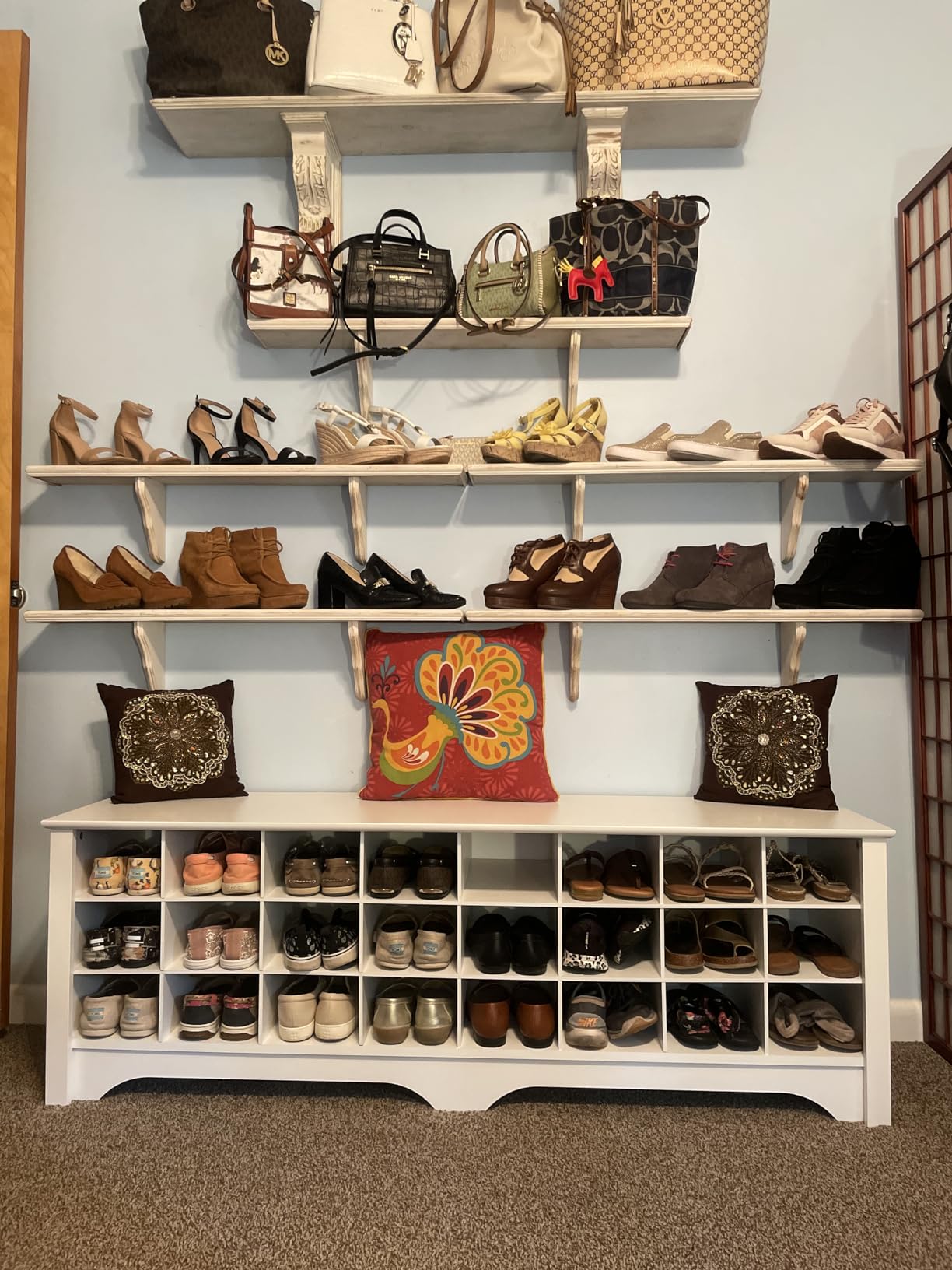 Prepac White Hall Bench with Storage and Seating: 24-Shoe Cubby Bench, Ideal White Shoe Rack for Entryway customer photo 1