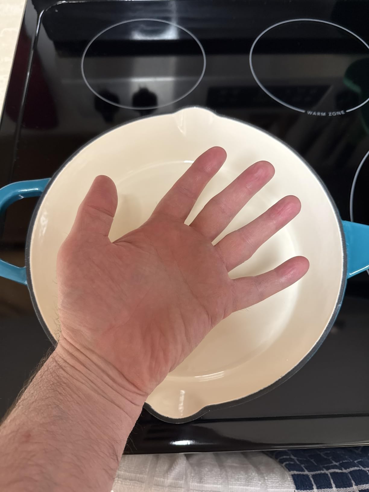 Crock Pot Artisan 10 Inch Enameled Cast Iron Round Skillet, Teal Ombre customer photo 1