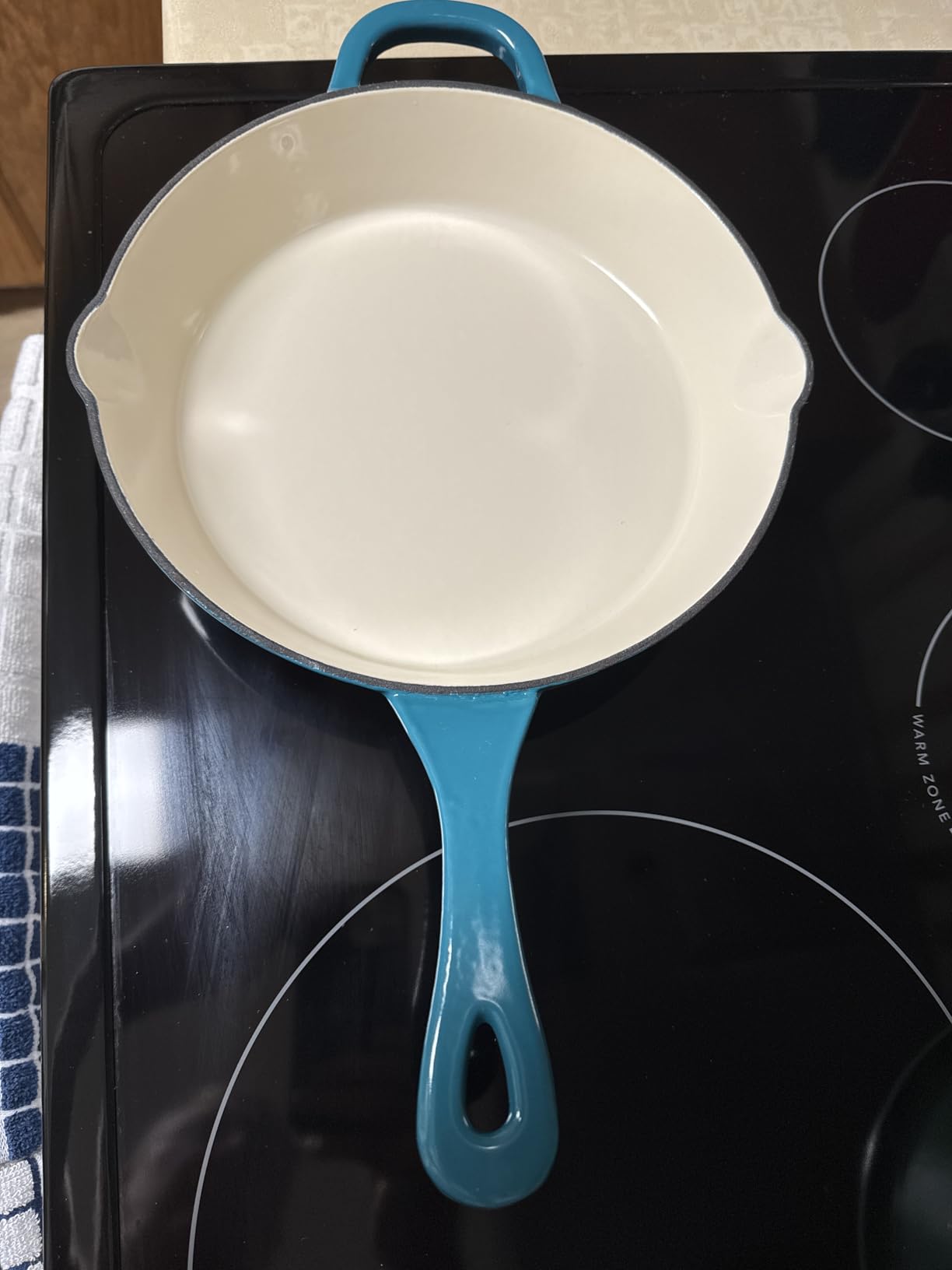 Crock Pot Artisan 10 Inch Enameled Cast Iron Round Skillet, Teal Ombre customer photo 2