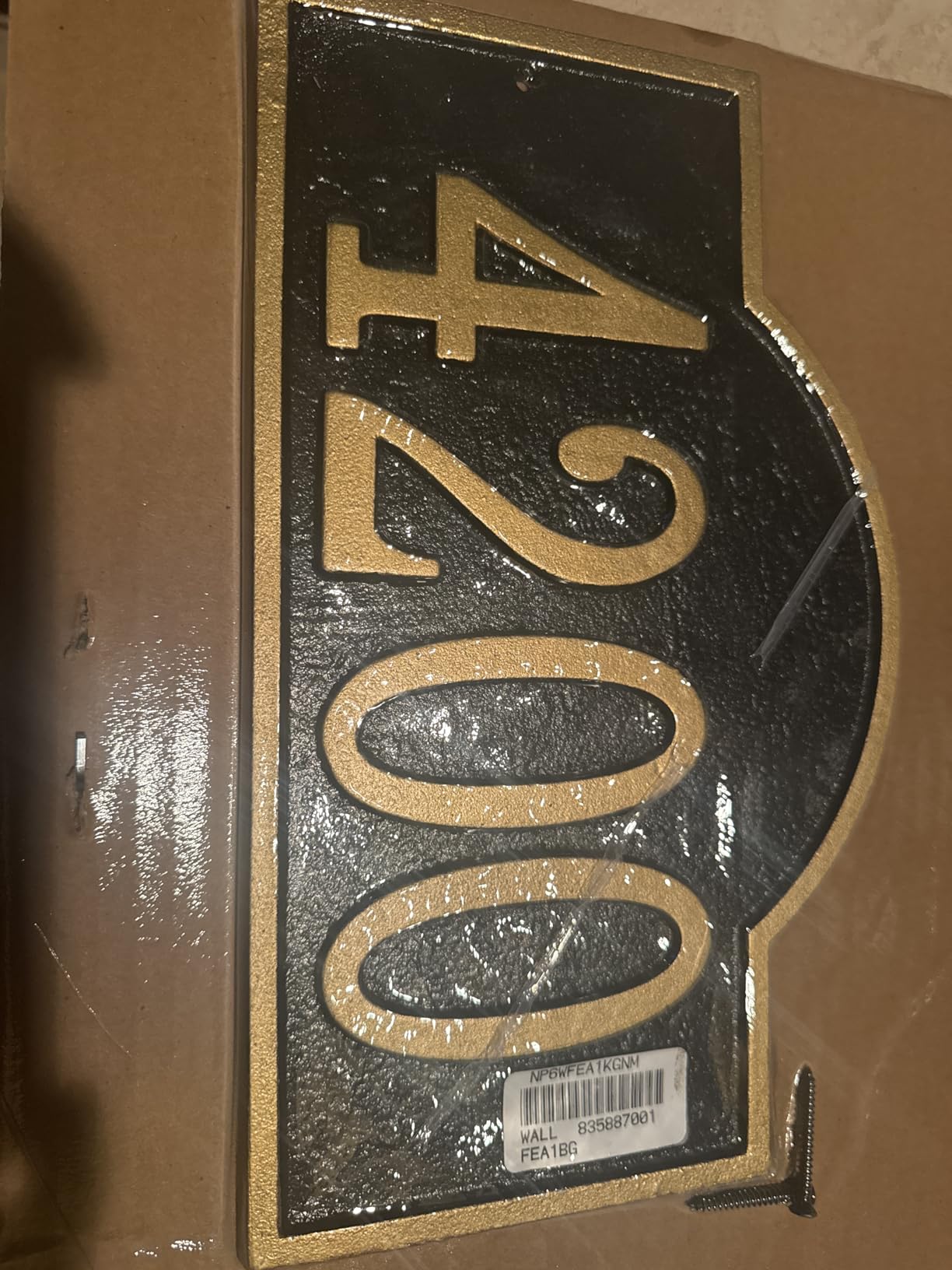 Whitehall Personalized Cast Metal Address Plaque - USA Made Custom House Number Sign - Arched Rectangle (12