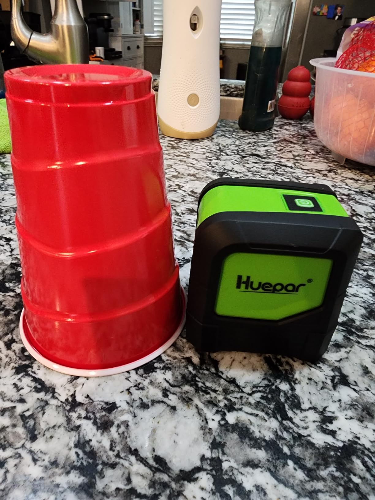 Huepar Laser Level, 100Ft Self Leveling Green Cross Line Laser for Picture Hanging, Tile, Decoration & DIY Construction customer photo 1